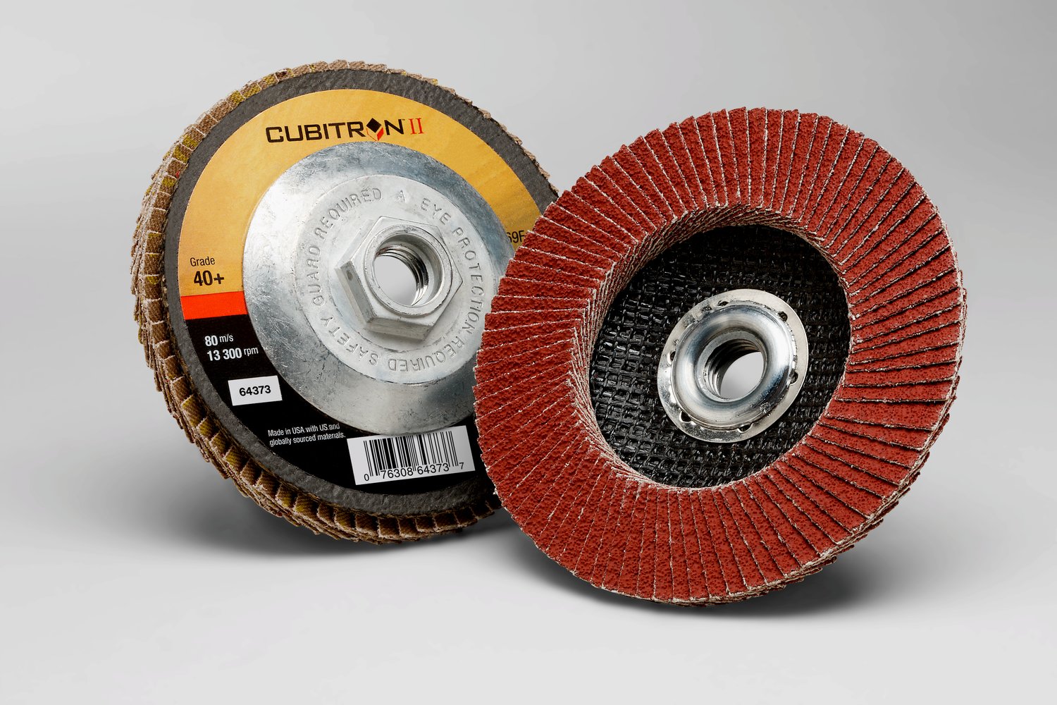 7100104925 - 3M Cubitron II Flap Disc 969F, 40+, T27 Quick Change, 4-1/2 in x 5/8"-11, 10 ea/Case