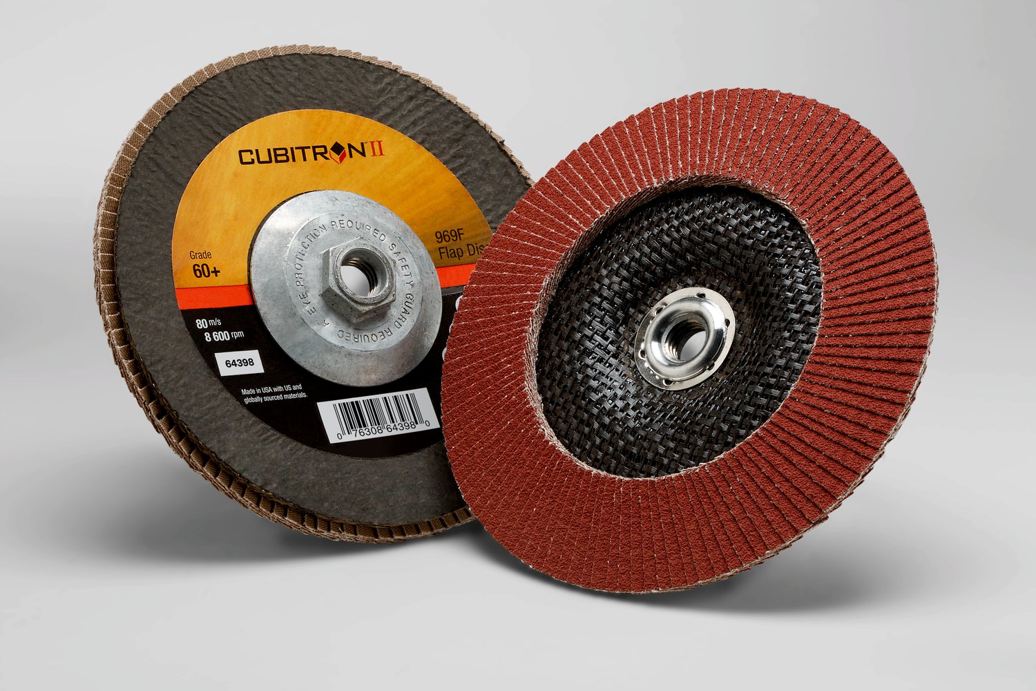 7100104908 - 3M Cubitron II Flap Disc 969F, 60+, T29 Quick Change, 7 in x 5/8"-11, 5 ea/Case
