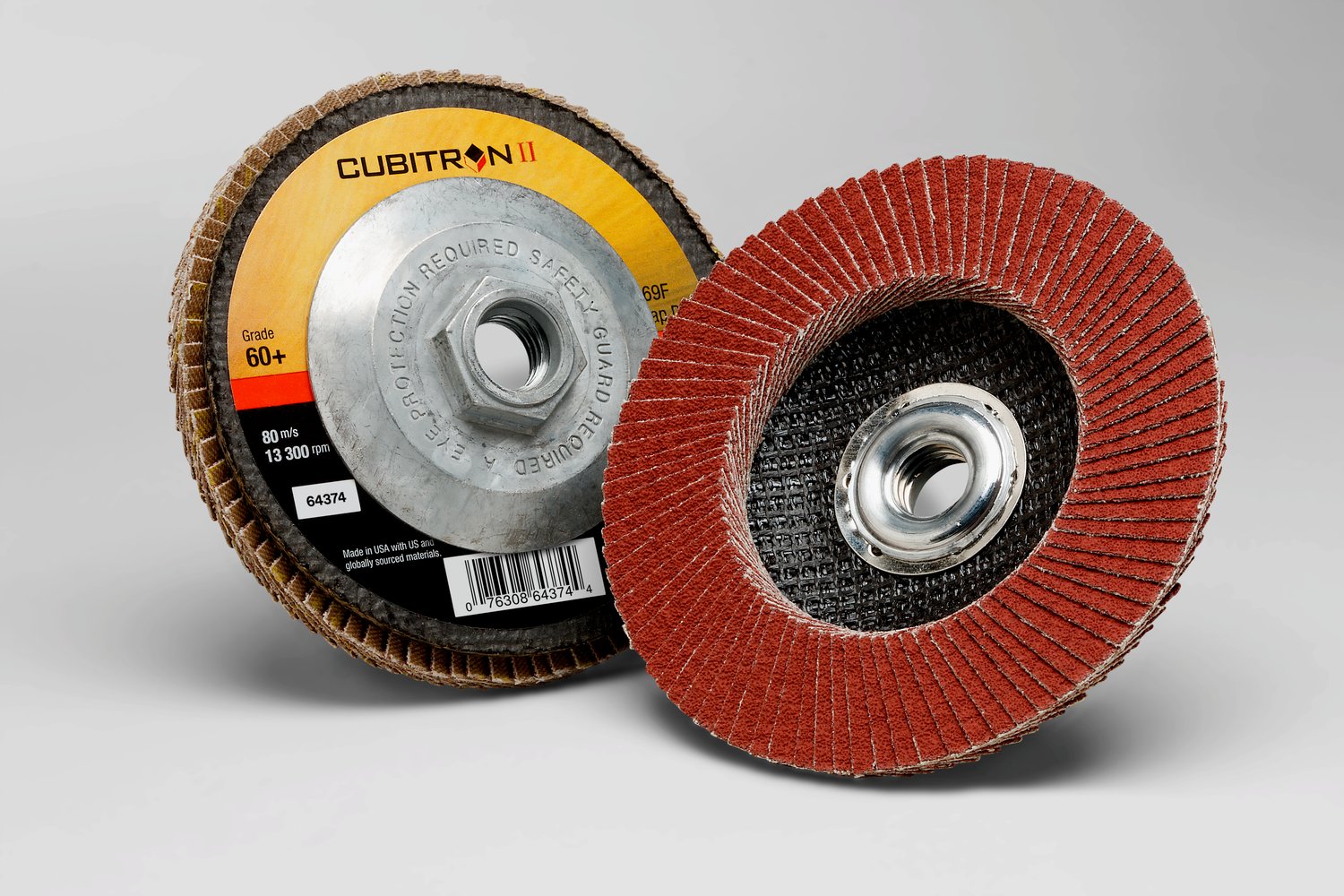 7100104926 - 3M Cubitron II Flap Disc 969F, 60+, T27 Quick Change, 4-1/2 in x 5/8"-11, 10 ea/Case