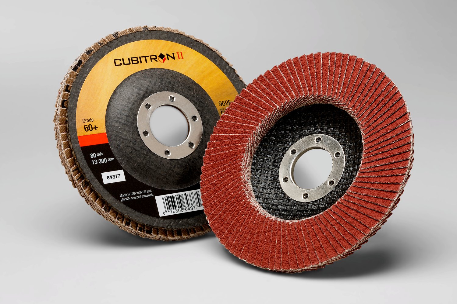 7100104940 - 3M Cubitron II Flap Disc 969F, 60+, T27, 4-1/2 in x 7/8 in, 10 ea/Case