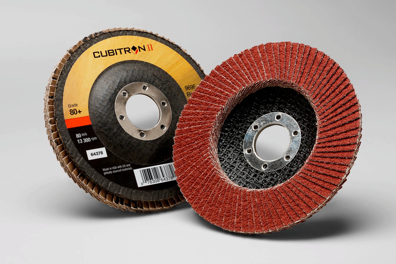 7100104969 - 3M Cubitron II Flap Disc 969F, 80+, T27 Quick Change, 5 in x 5/8"-11, 10 ea/Case