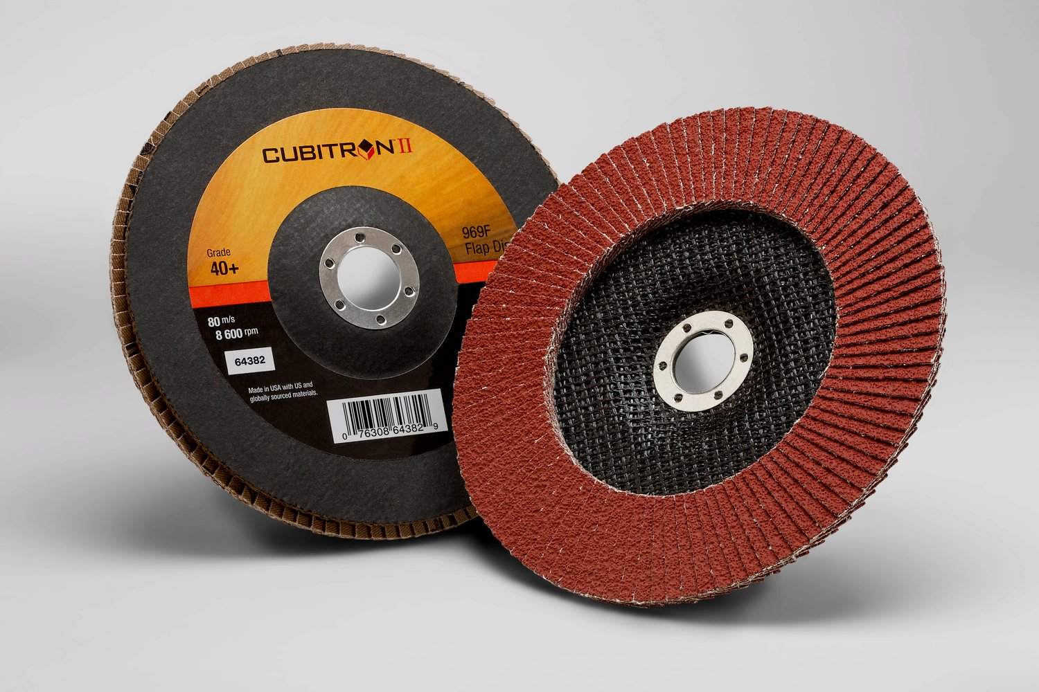 7100104923 - 3M Cubitron II Flap Disc 969F, 40+, T27, 7 in x 7/8 in, 5 ea/Case