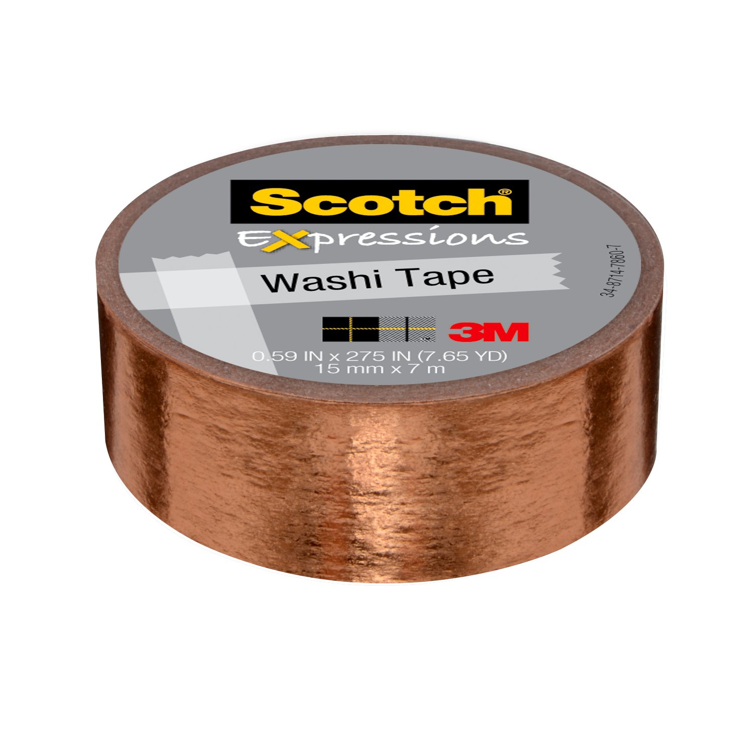 7010373015 - Scotch Expressions Washi Tape C614-CPR, .59 in x 275 in (15 mm x 7 m)
Copper Foil