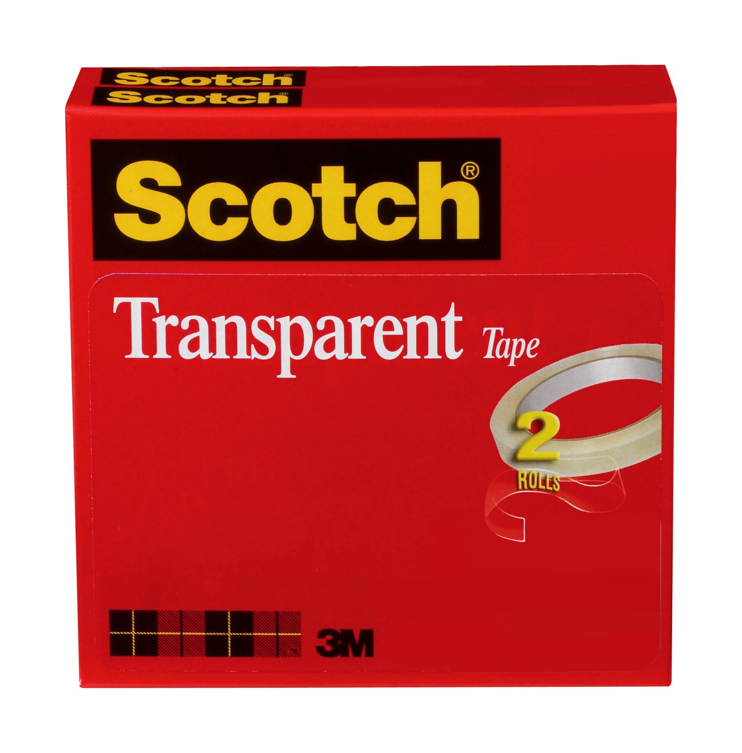 7010301796 - Scotch Transparent Tape 600-2P12-72, 1/2 in x 2592 in (12,7 mm x 65,8 m) 2 PK