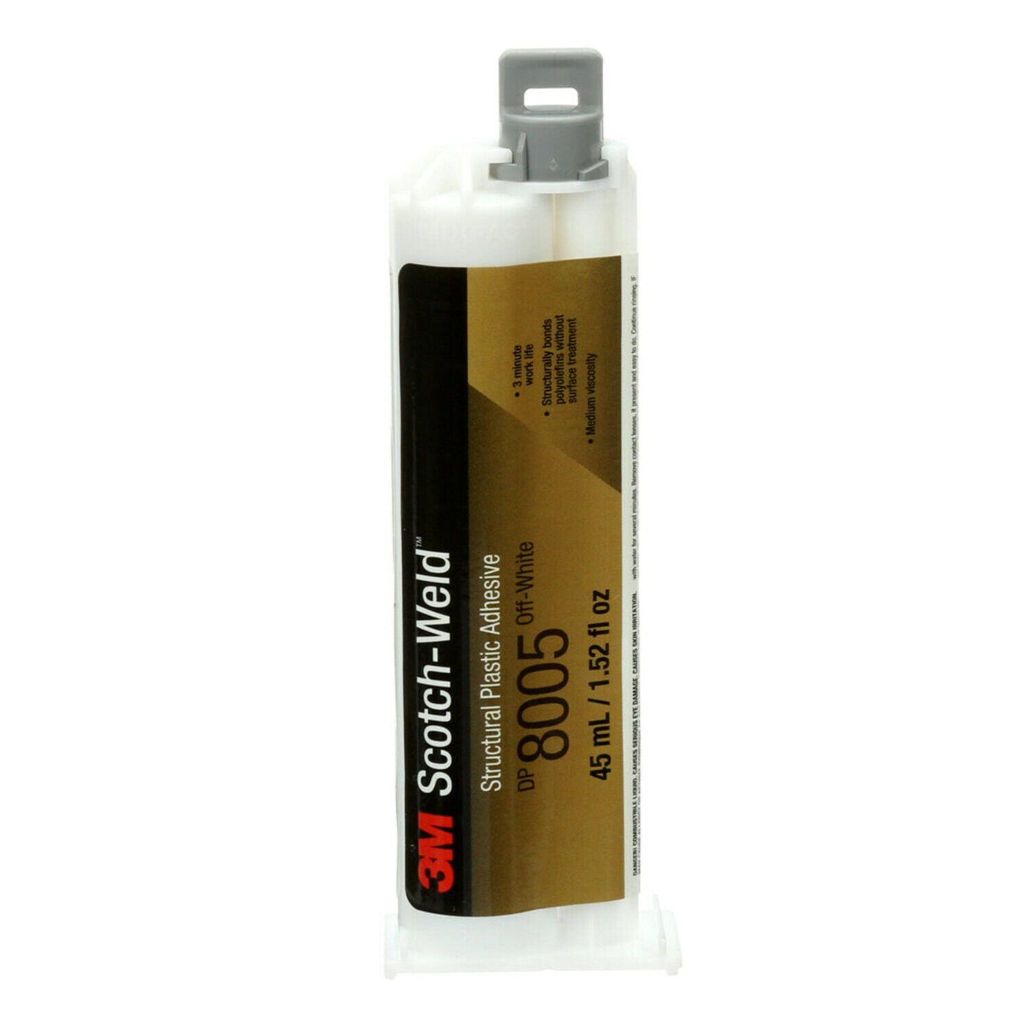 7100088846 - 3M Scotch-Weld Structural Plastic Adhesive DP8005, Off-White, 45 mL Duo-Pak, 12/case