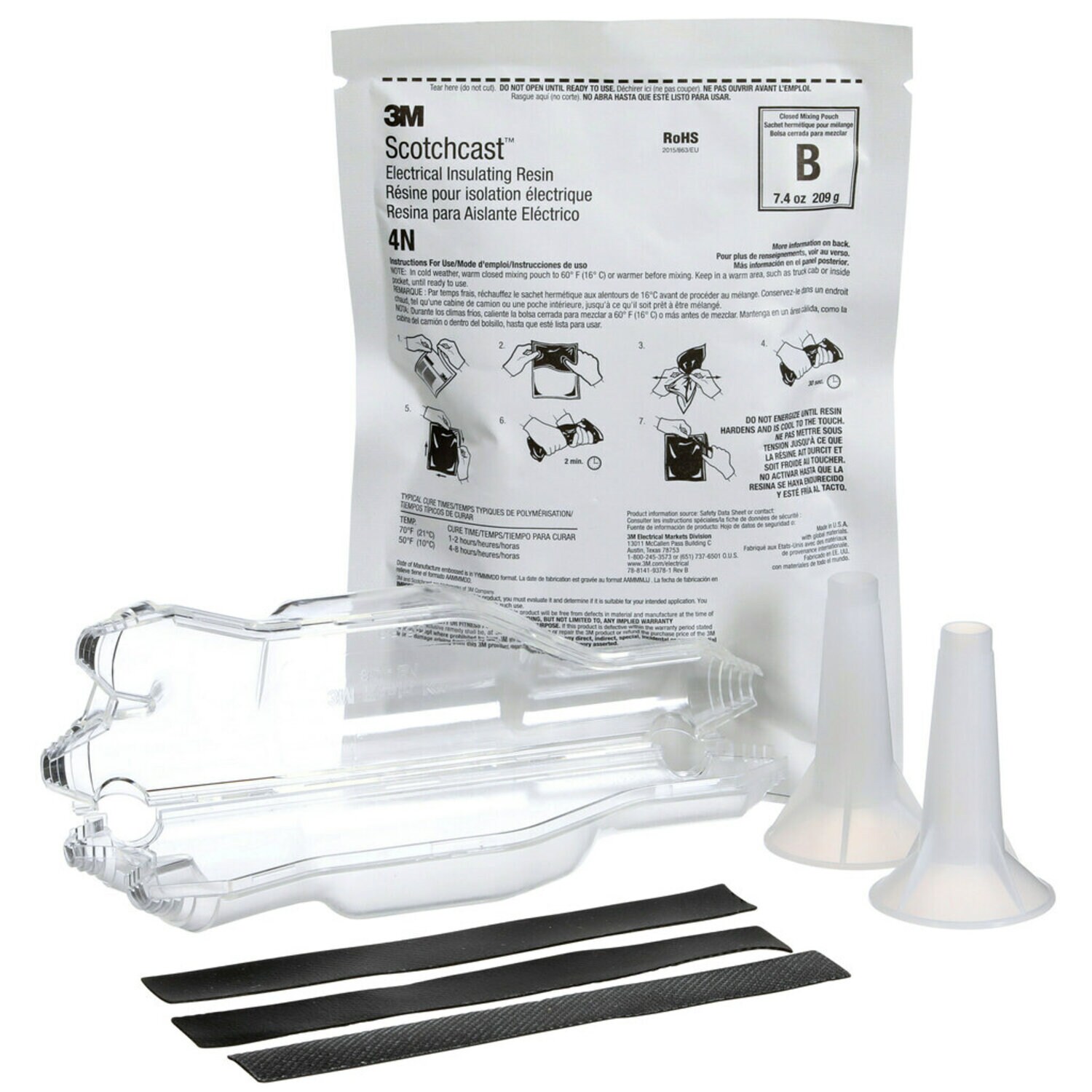 7100123111 - 3M Scotchcast Wye Resin Splice kit 82-B1N, 1-5 kV, Non-Shielded, 10/Case