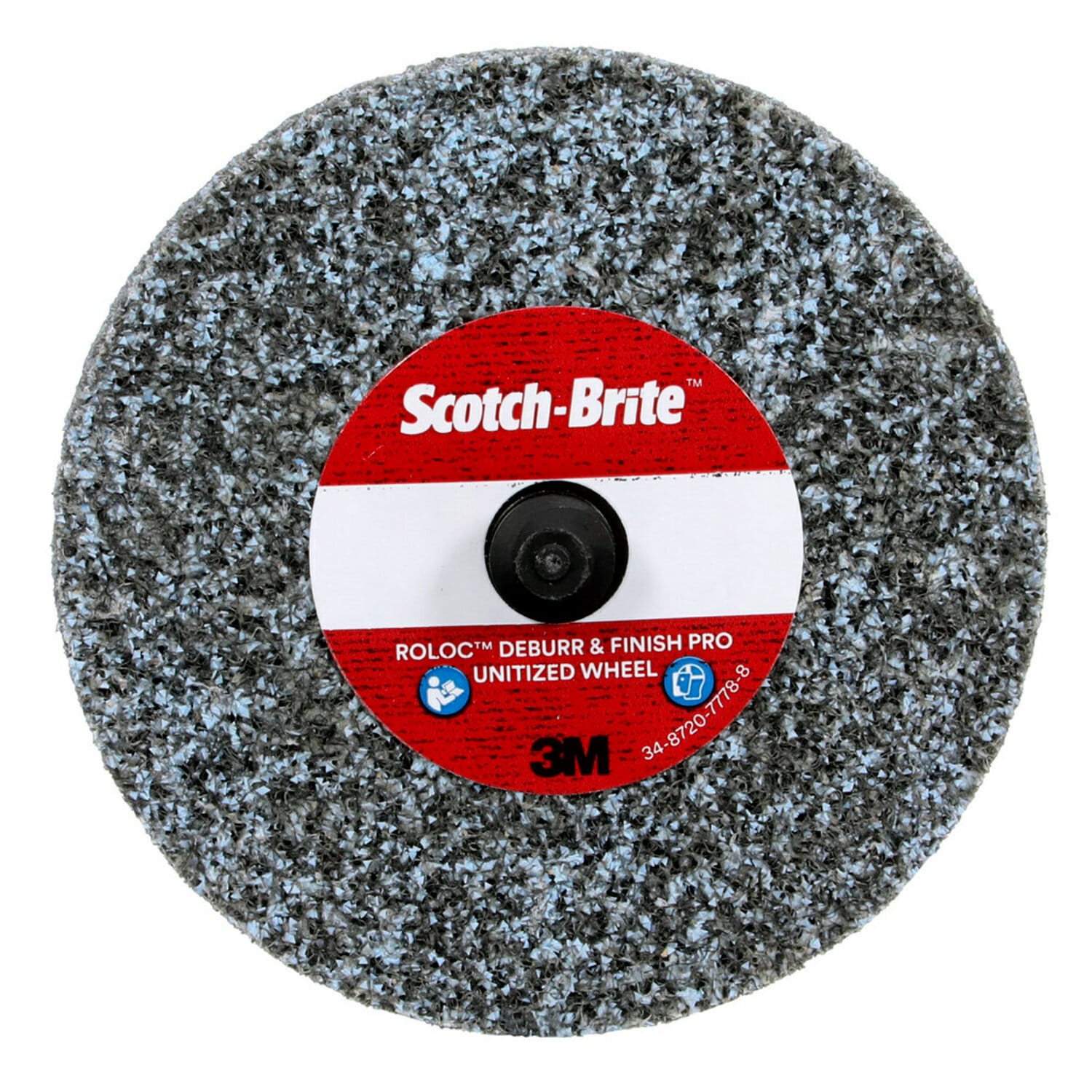 7010329346 - Scotch-Brite Roloc Deburr & Finish PRO Unitized Wheel, DP-UR, 2S Fine, TR, 3 in x 1/4 in, 10/Carton, 40 ea/Case