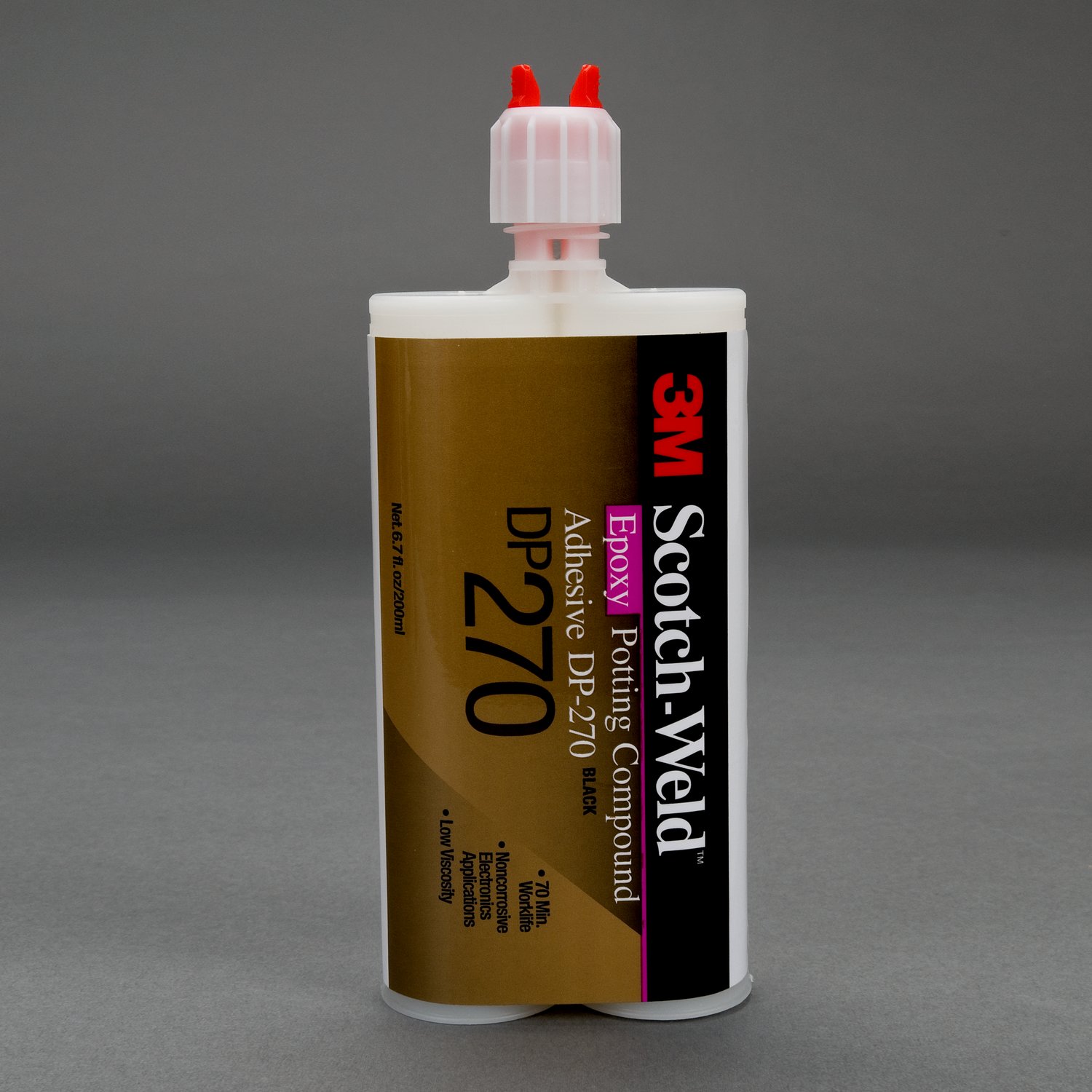 7000121252 - 3M Scotch-Weld Epoxy Potting Compound DP270, Black, 200 mL Duo-Pak, 12 Pack/Case