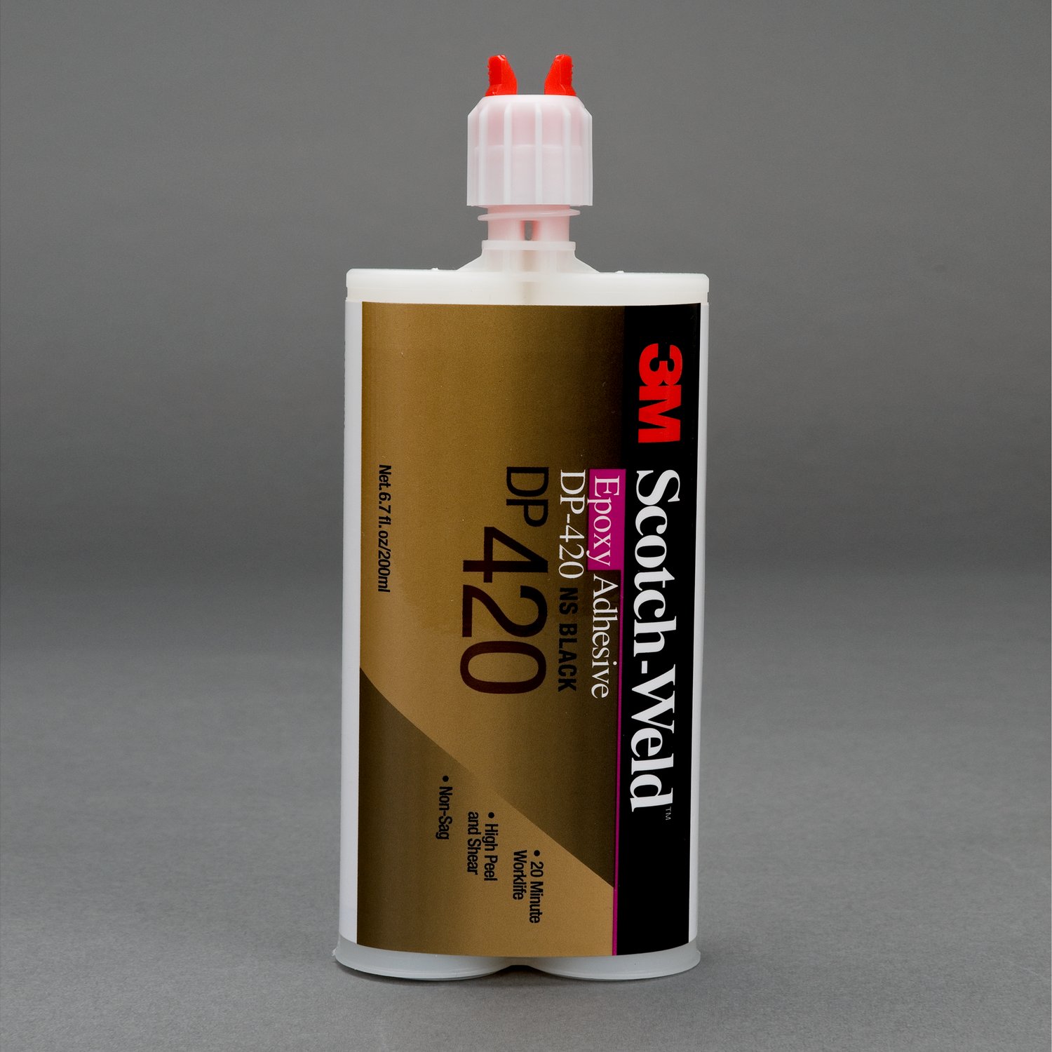 7100010680 - 3M Scotch-Weld Epoxy Adhesive DP420NS, Black, 400 mL Duo-Pak, 6/Case