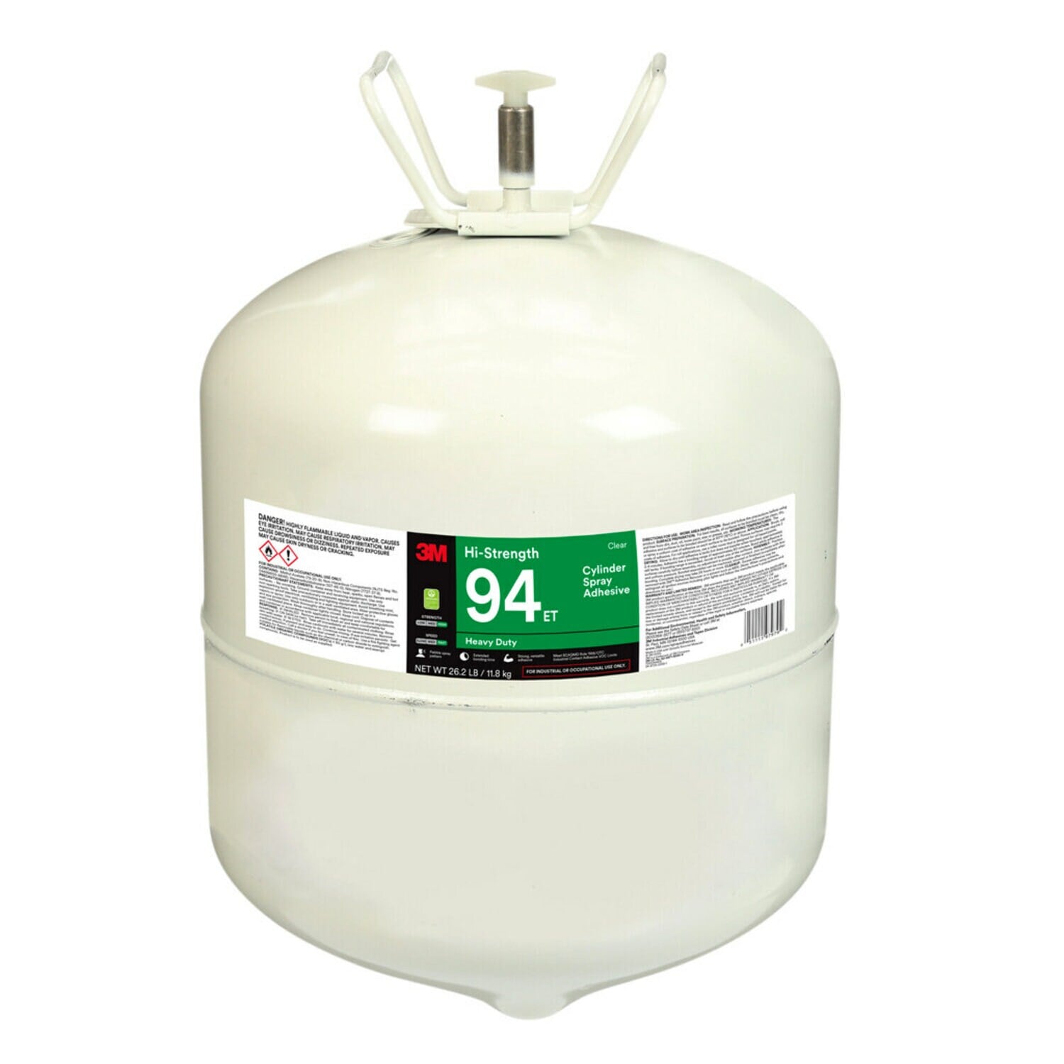 7000144615 - 3M Hi-Strength 94 ET, Cylinder Spray Adhesive, Clear, Large Cylinder (Net Wt 26.2 lb), 1 Each/Case