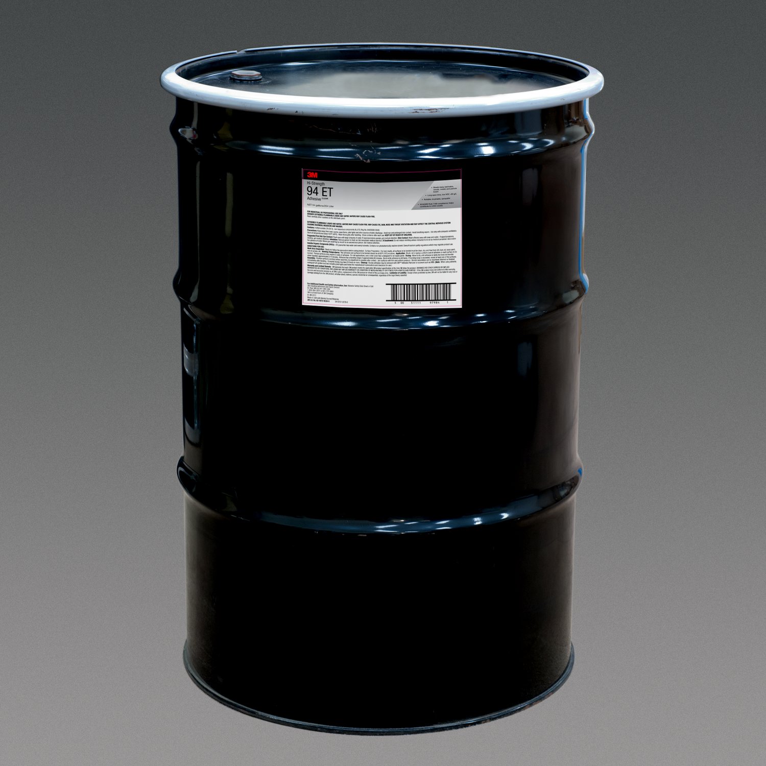 7100019793 - 3M Hi-Strength 94, ET Adhesive, Clear, 55 Gallon (54 Gallon Net), Drum