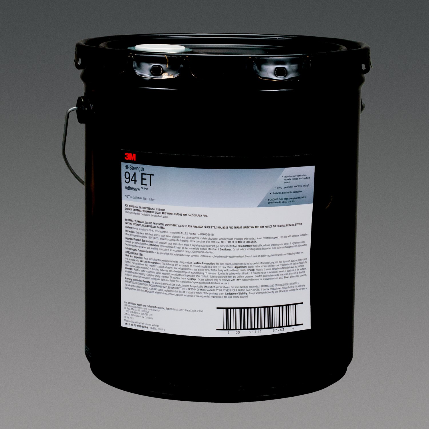 7010295334 - 3M Hi-Strength 94, ET Adhesive, Clear, 1 Gallon, 1 Can/Case, Sample