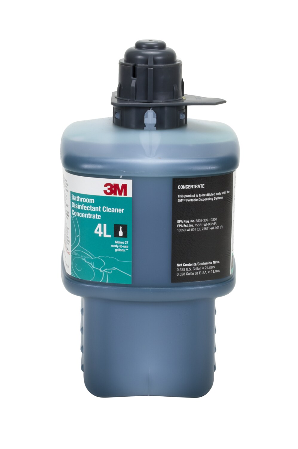 7100134355 - 3M Bathroom Disinfectant Cleaner Concentrate 4L, Gray Cap, 2 Liter, 6/Case