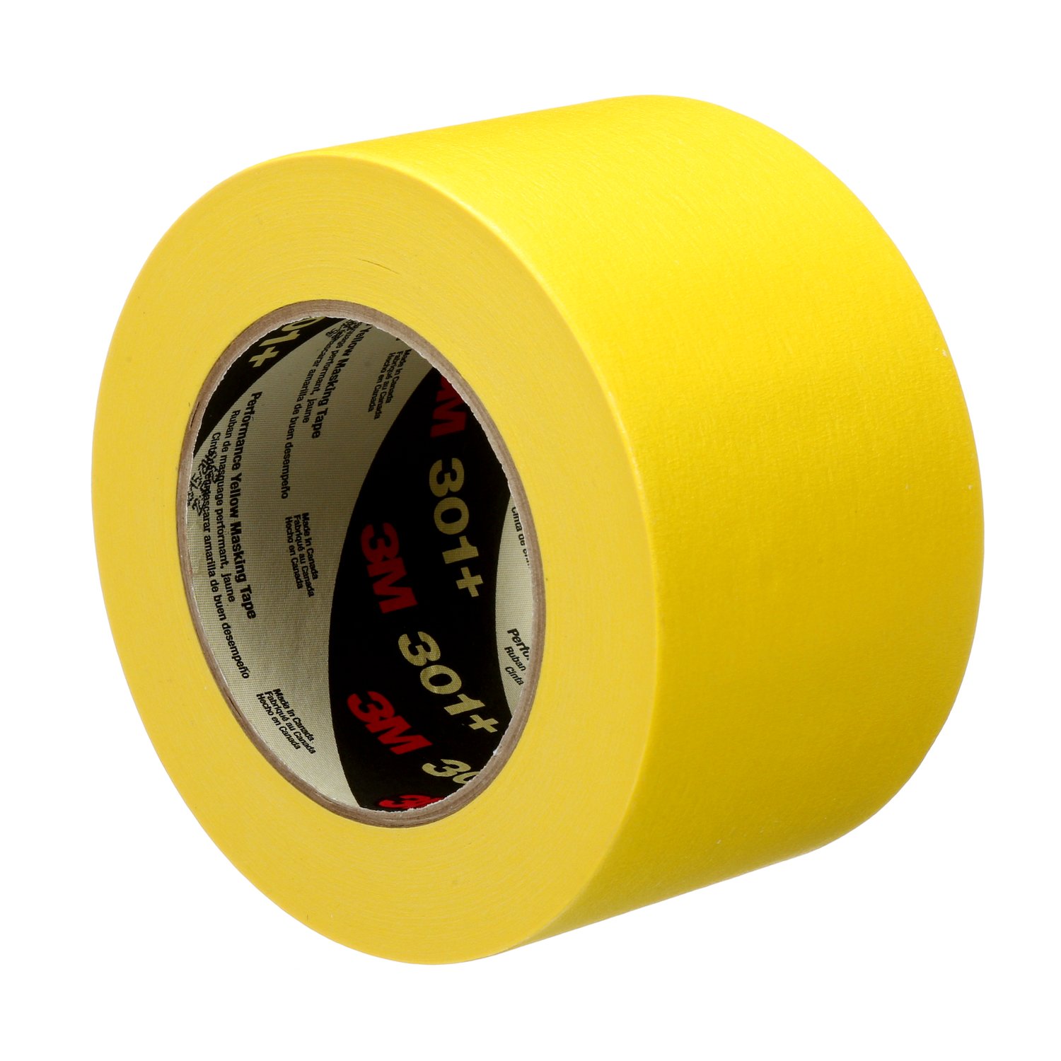 7000124905 - 3M Performance Yellow Masking Tape 301+, 1490 mm x 55 m, 6.3 mil, 1 Roll/Case