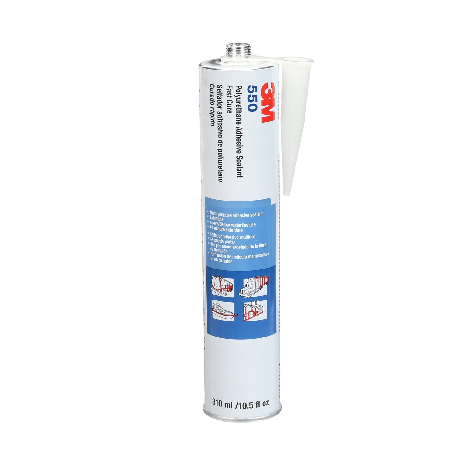 7000121486 - 3M Polyurethane Adhesive Sealant 550FC, Fast Cure, Gray, 310 mL Cartridge, 12/Case