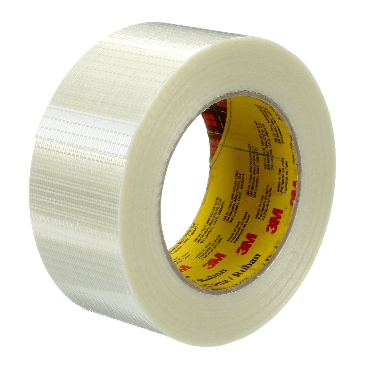 7010375600 - Scotch Bi-Directional Filament Tape 8959, Clear, 50 mm x 50 m, 5.7 mil,
18 rolls/case, Individually Wrapped Conveniently Packaged