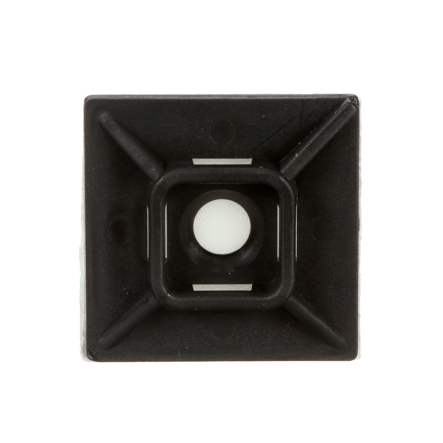 7000133488 - 3M Cable Tie Mounting Base CTB1X1BKA-C Black, 4-way Adhesive Mount, 500/Case
