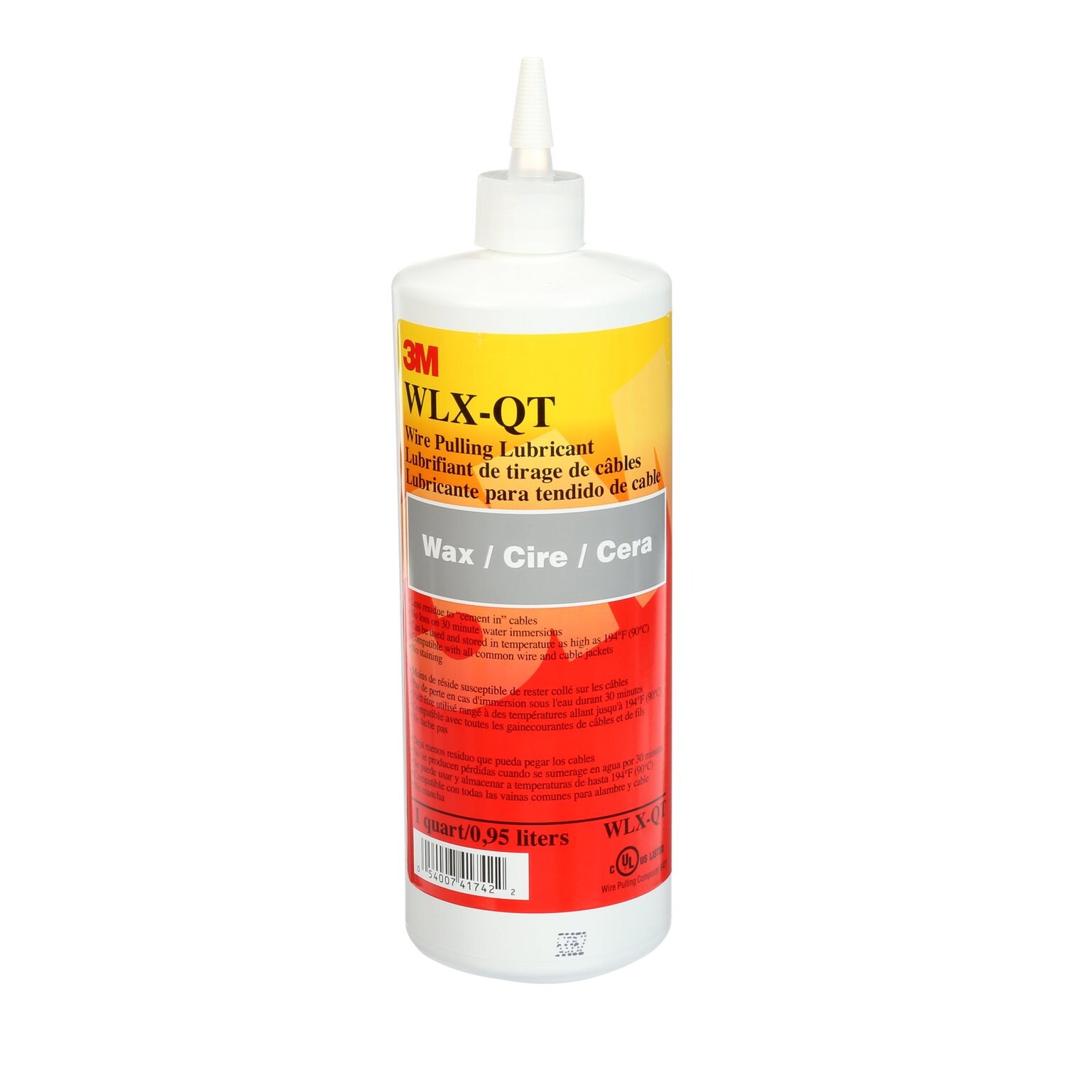 7100026918 - 3M Wire-Pulling Lubricant WLX-QTG, Wax, 1 Quart