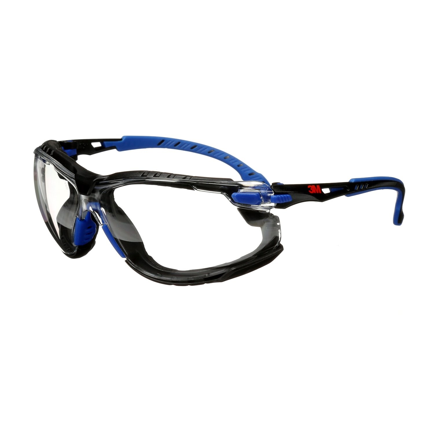 7100079186 - 3M Solus Safety Glasses 1000-Series S1101SGAF-KT, Kit, Foam, Strap, Black/Blue, Clear Scotchgard Anti-fog lens, 20 EA/Case