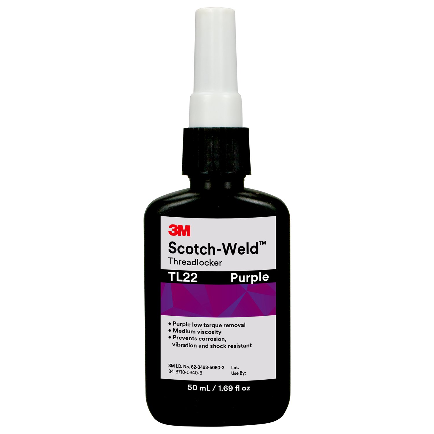 7100039159 - 3M Scotch-Weld Threadlocker TL22, Purple, 50 mL Bottle, 10/case