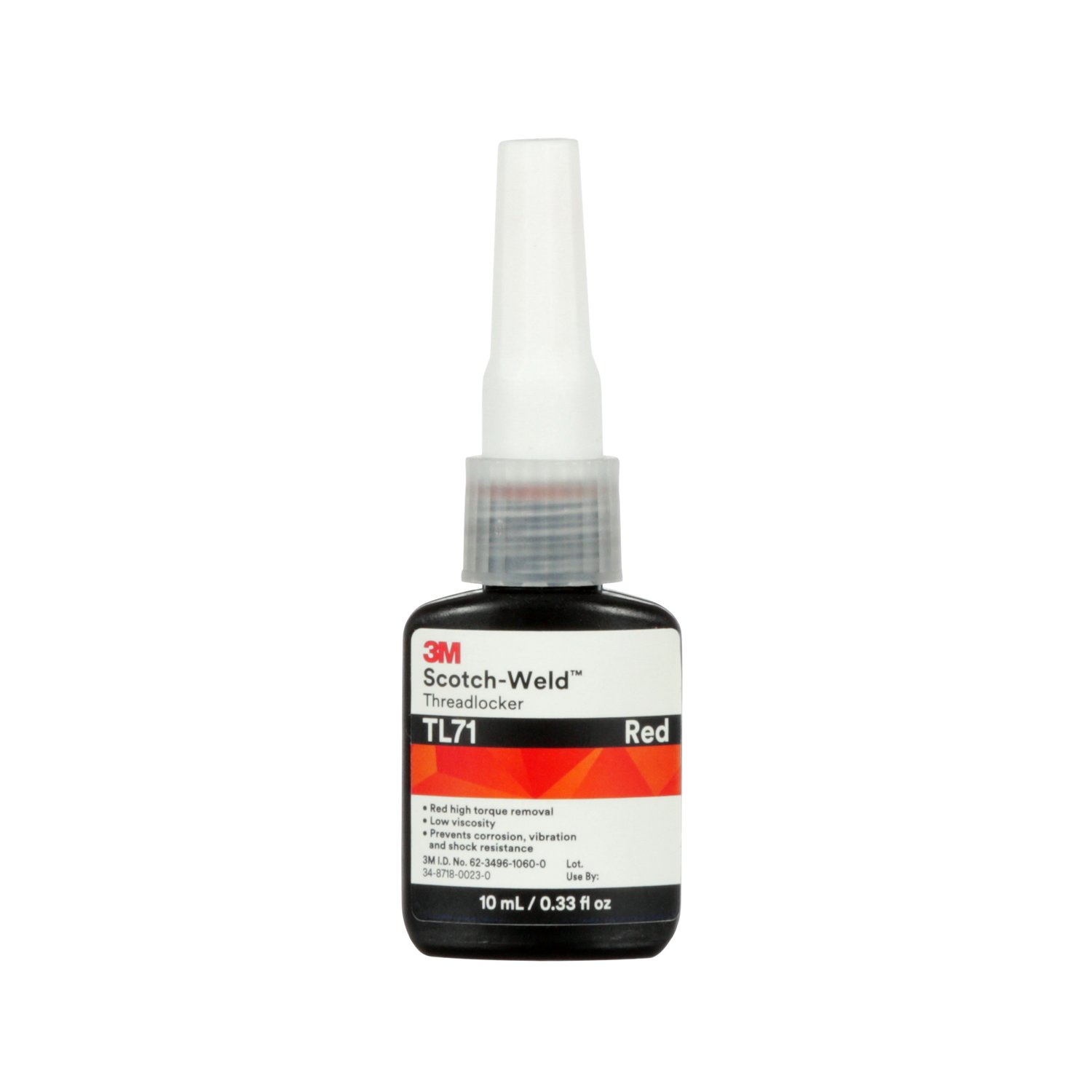 7100039197 - 3M Scotch-Weld Threadlocker TL71, Red, 10 mL Bottle, 10/case