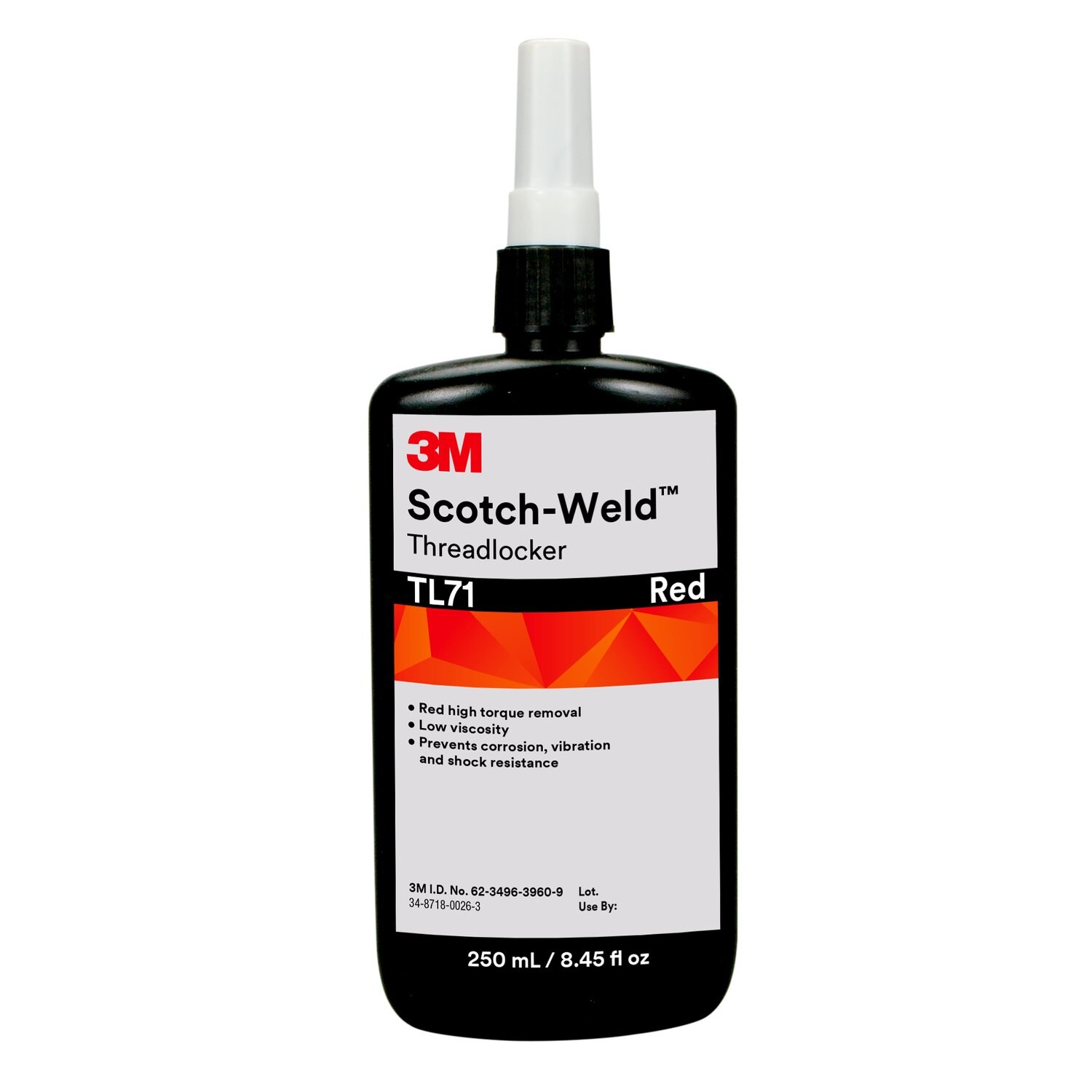 7100039230 - 3M Scotch-Weld Threadlocker TL71, Red, 250 mL Bottle, 2/case