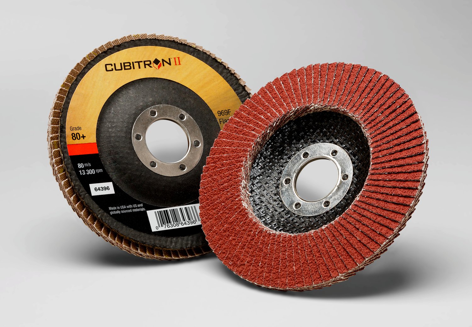 7100104928 - 3M Cubitron II Flap Disc 969F, 80+, T29, 5 in x 7/8 in, 10 ea/Case