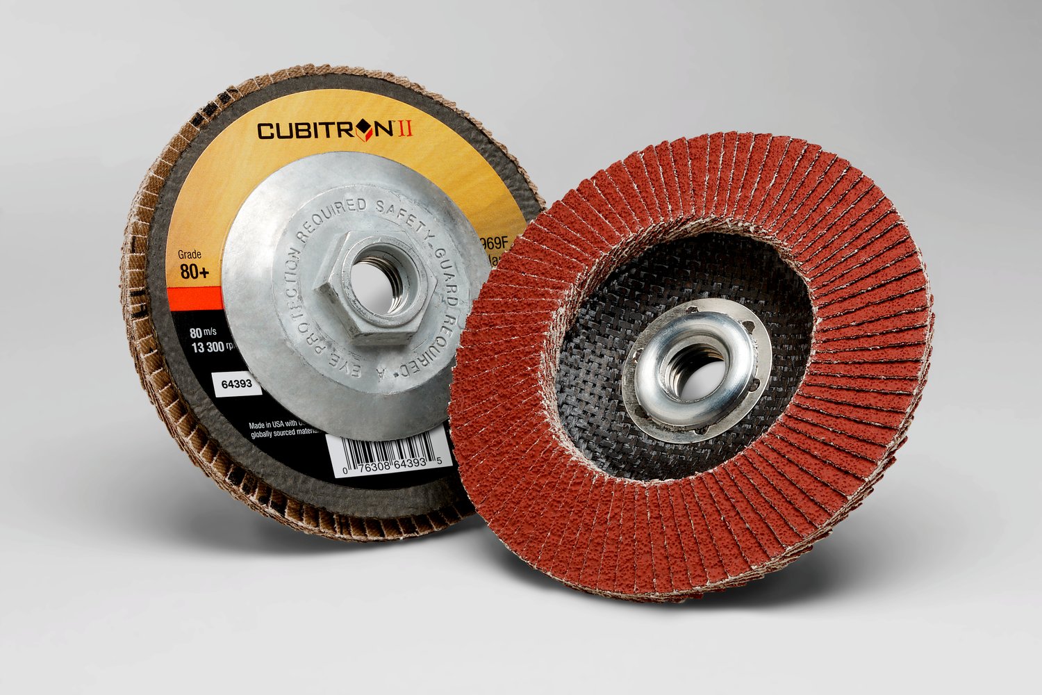 7100104901 - 3M Cubitron II Flap Disc 969F, 80+, T29, 4 in x 5/8 in, 10 ea/Case