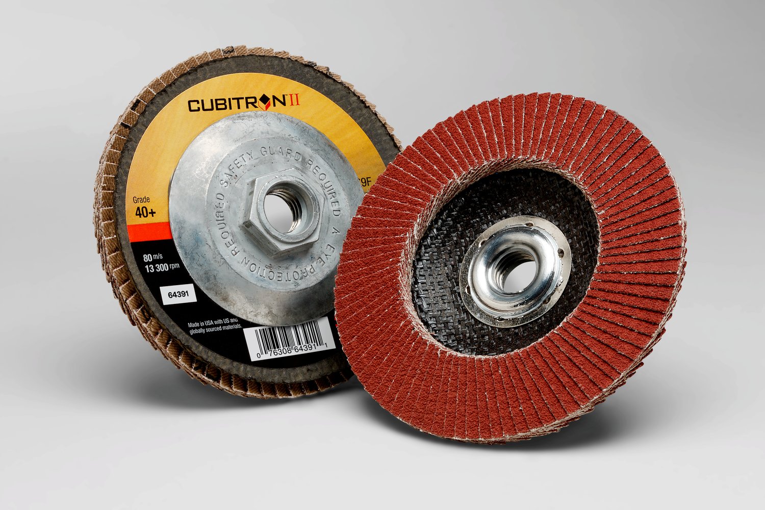 7100104972 - 3M Cubitron II Flap Disc 969F, 40+, T29 Quick Change, 5 in x 5/8"-11, 10 ea/Case