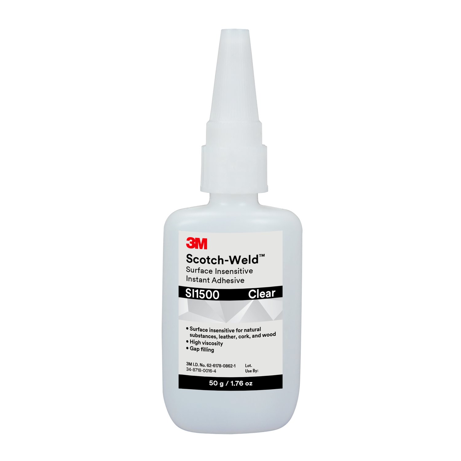 7010330477 - 3M Scotch-Weld Surface Insensitive Instant Adhesive SI1500, Clear, 50 Gram, 10 Bottles/Case