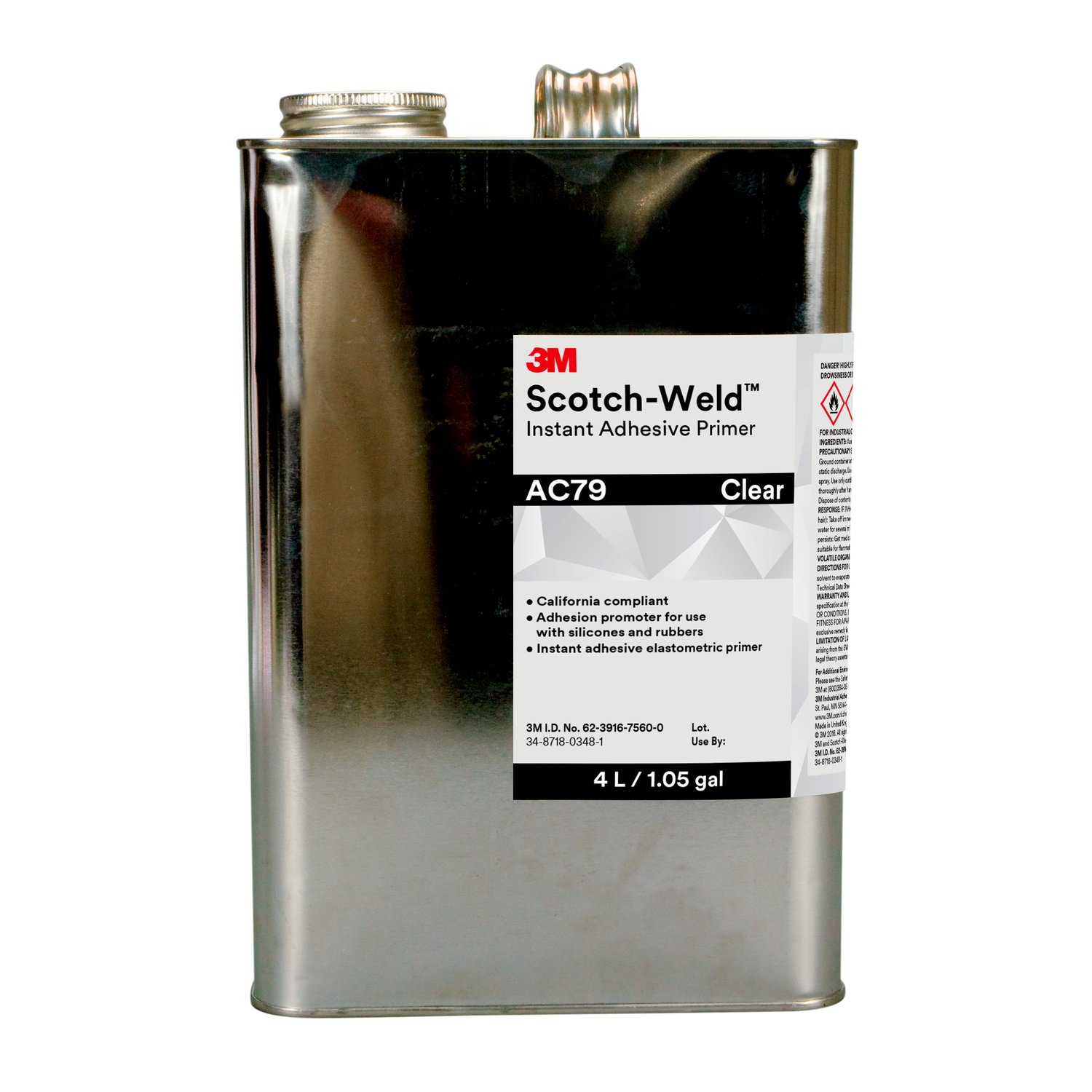 7100039265 - 3M Scotch-Weld Instant Adhesive Primer AC79, Clear, 4 Liter, 1
Can/Case
