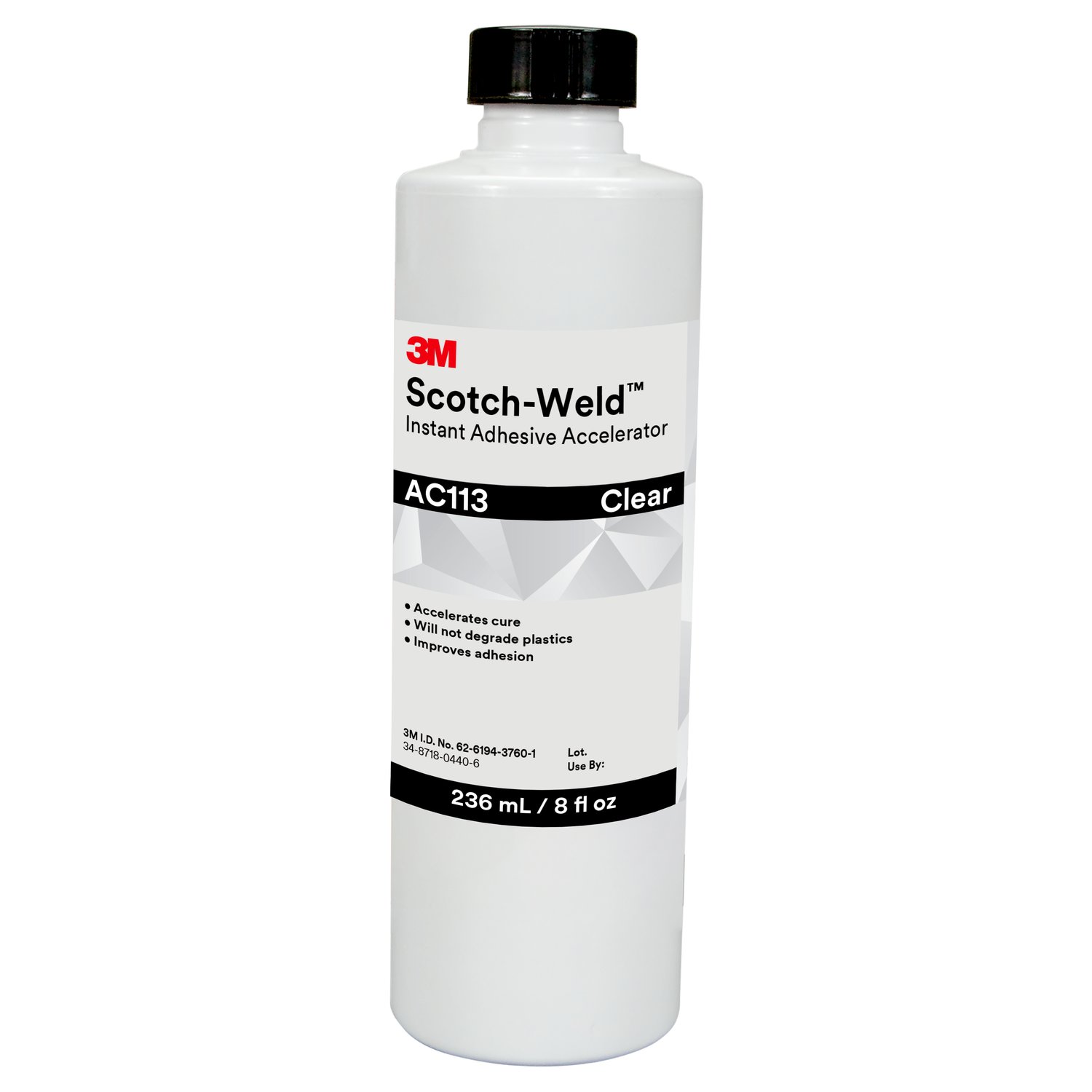 7100079891 - 3M Scotch-Weld General Purpose Instant Adhesive Accelerator AC113, Clear/Light Amber, 8 fl oz, 4 Bottles/Case