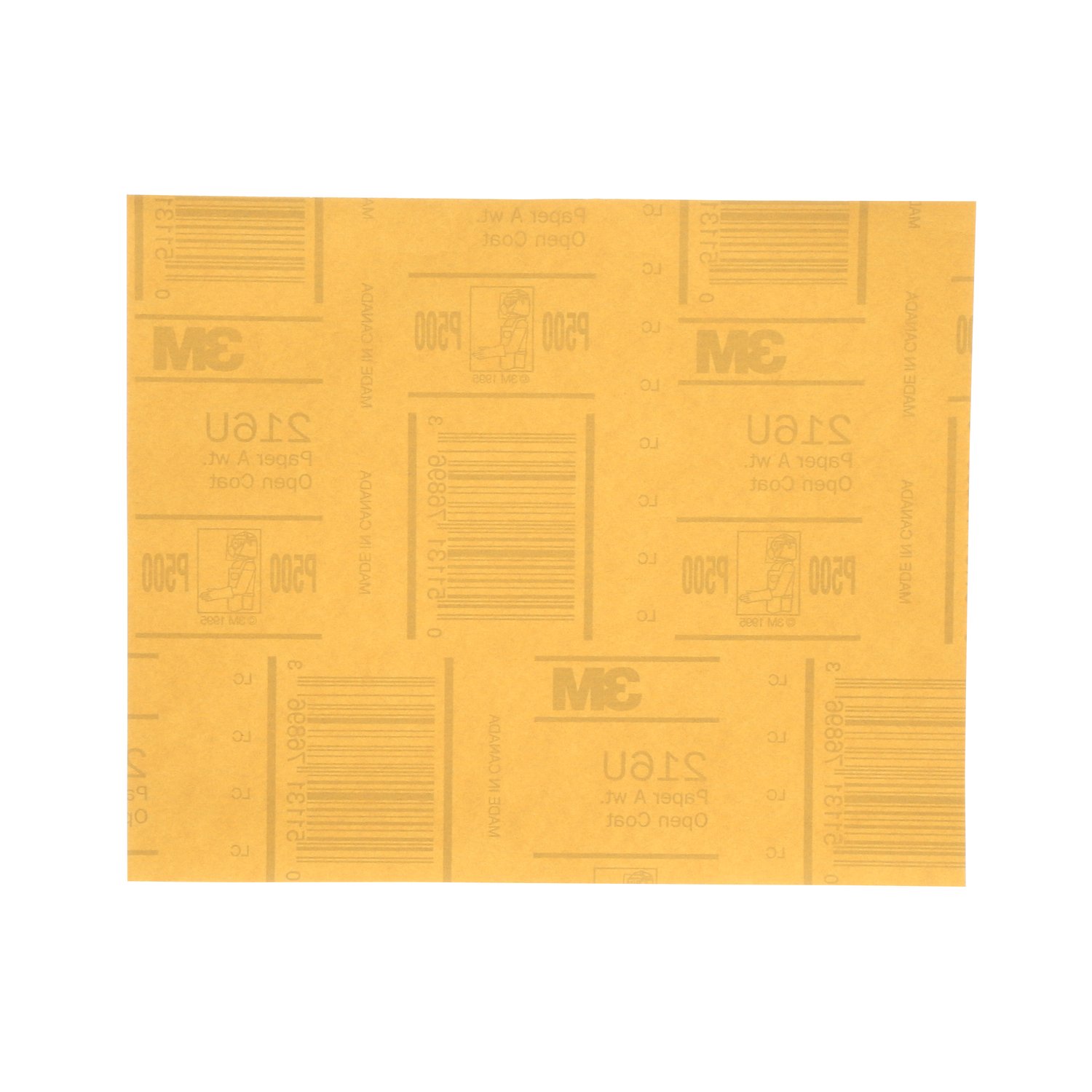7000118277 - 3M Gold Abrasive Sheet, 02538, P500 grade, 9 in x 11 in, 50 sheets per
pack, 5 packs per case