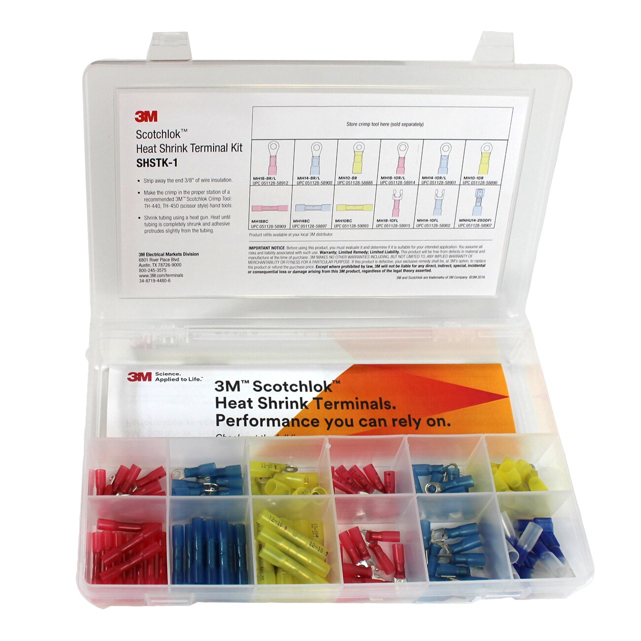7010416015 - 3M Terminal Assortment Kit SDTK-1, Filled, White, includes th-440 crimping tool