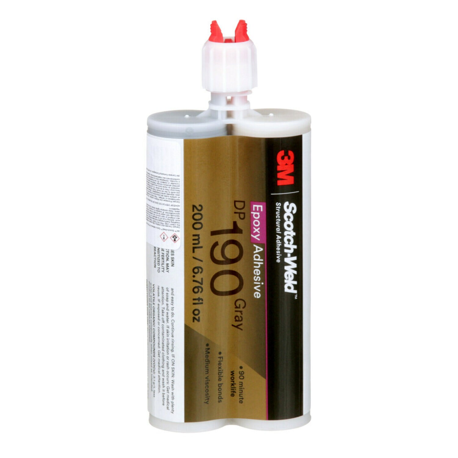 7000121314 - 3M Scotch-Weld Epoxy Adhesive DP190, Gray, 200 mL Duo-Pak, 12 Pack/Case