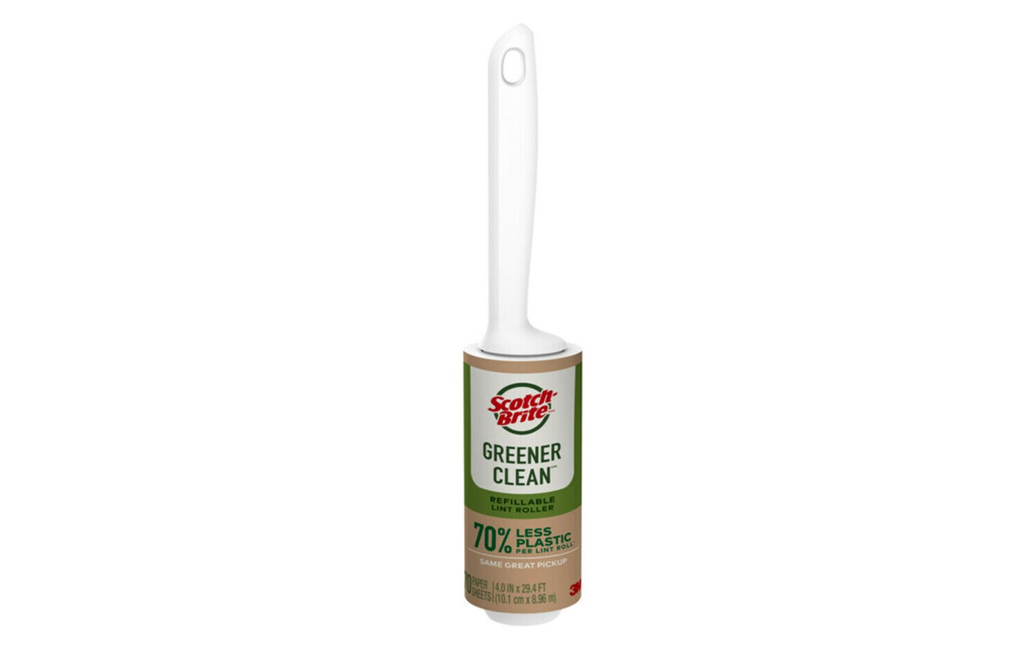 7100278577 - Scotch-Brite Greener Clean Lint Roller 841RS-70, 4.0 in x 29.4 ft (10.1 cm x 8.96 m), 6/1