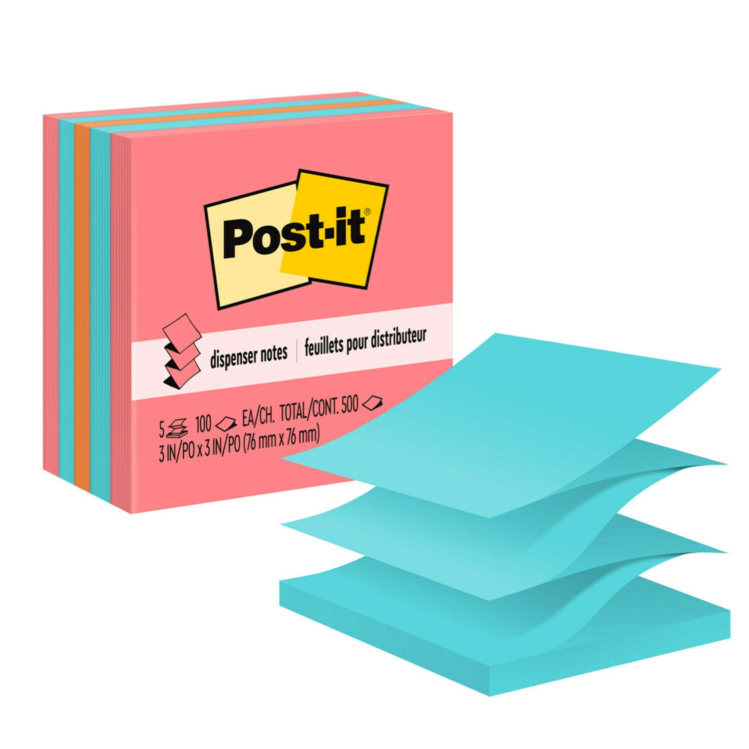 7100096570 - Post-it Dispenser Pop-up Notes 3301-5AN, 3 in x 3 in, 100% PEFC, SGSCH-PEFC-COC-110078