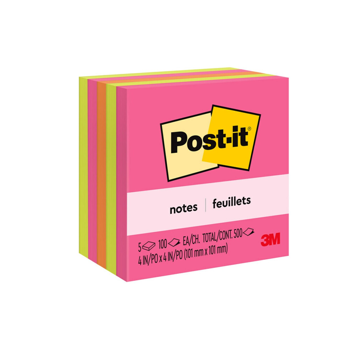 7100208037 - Post-it Notes 675-5LAN, 4 In X 4 In (101 mm X 101 mm)