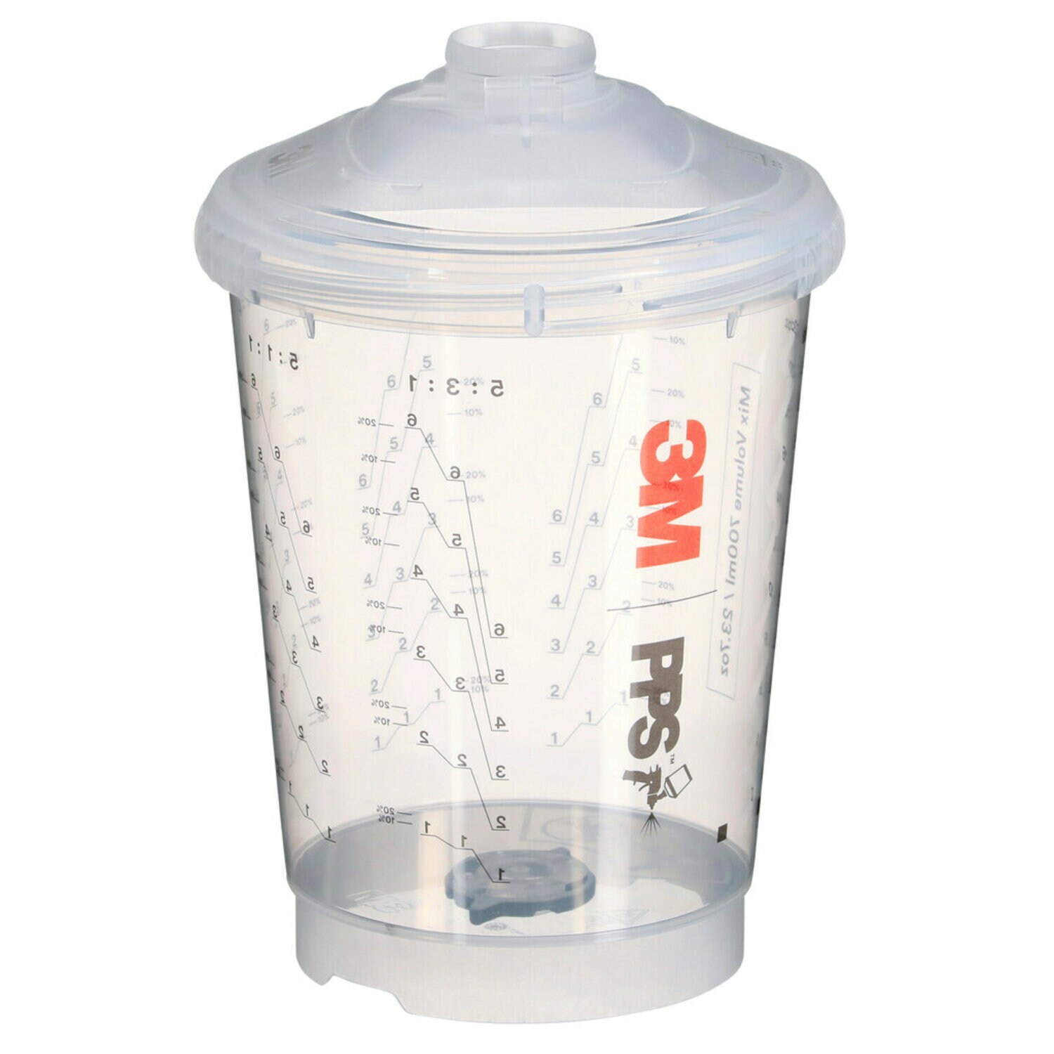 7100292038 - 3M PPS Series 2.0 Vented Spray Cups Kit 26263, Standard (23.7 fl oz, 700 ml), 200 Micron Filter, 1 Kit/Case