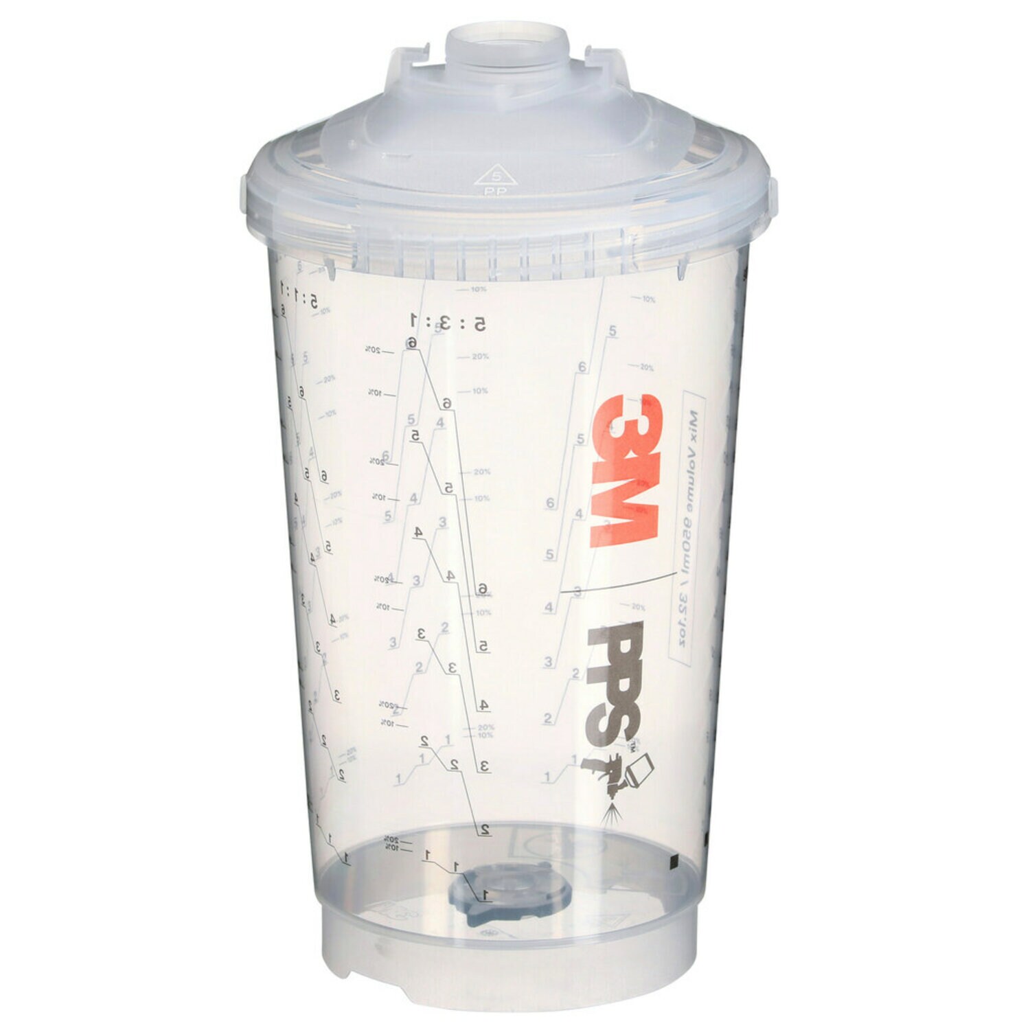 7100292052 - 3M PPS Series 2.0 Vented Spray Cups Kit 26264, Large (32.1 fl oz, 950 ml), 200 Micron Filter, 1 Kit/Case