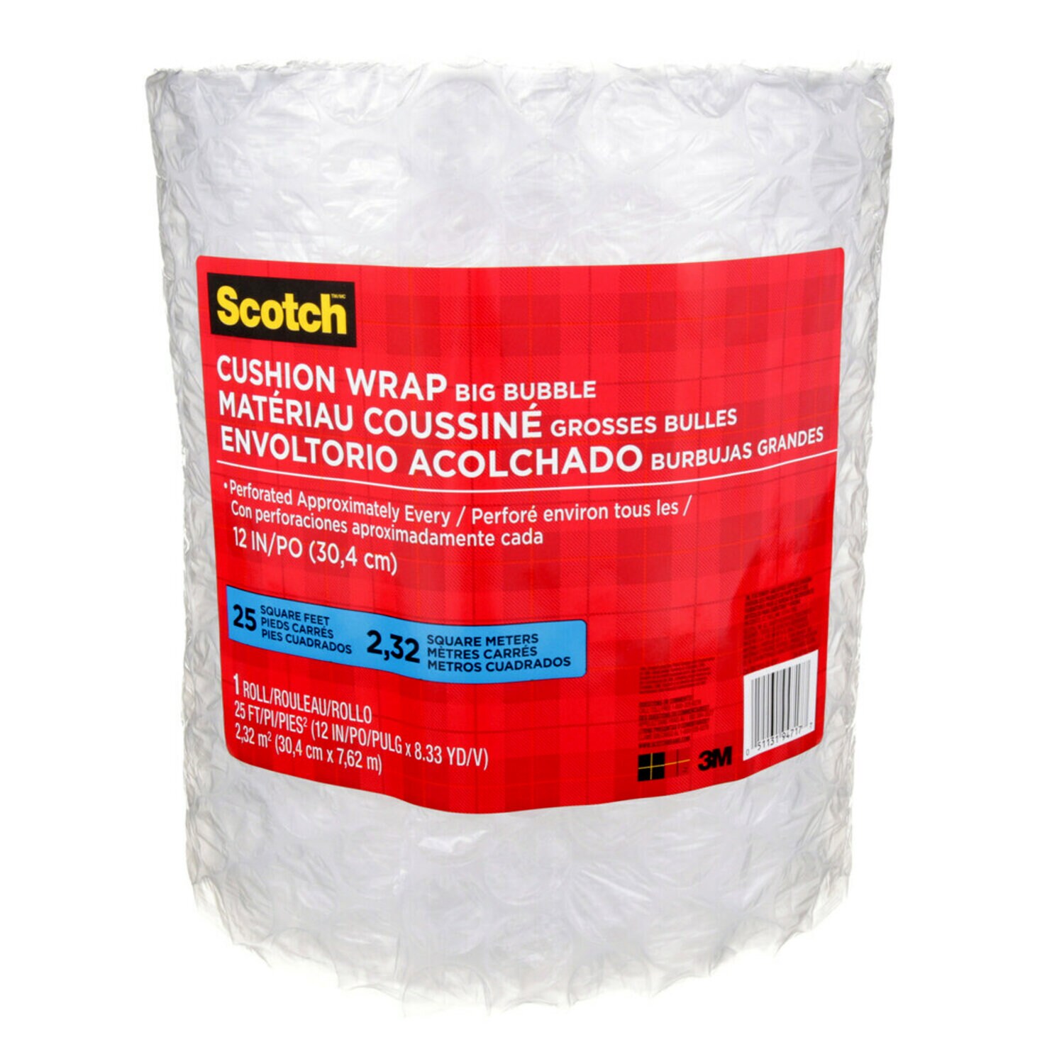 7100258653 - Scotch Big Bubble Cushion Wrap BB7912-25-ESF, 12 in x 25 ft.