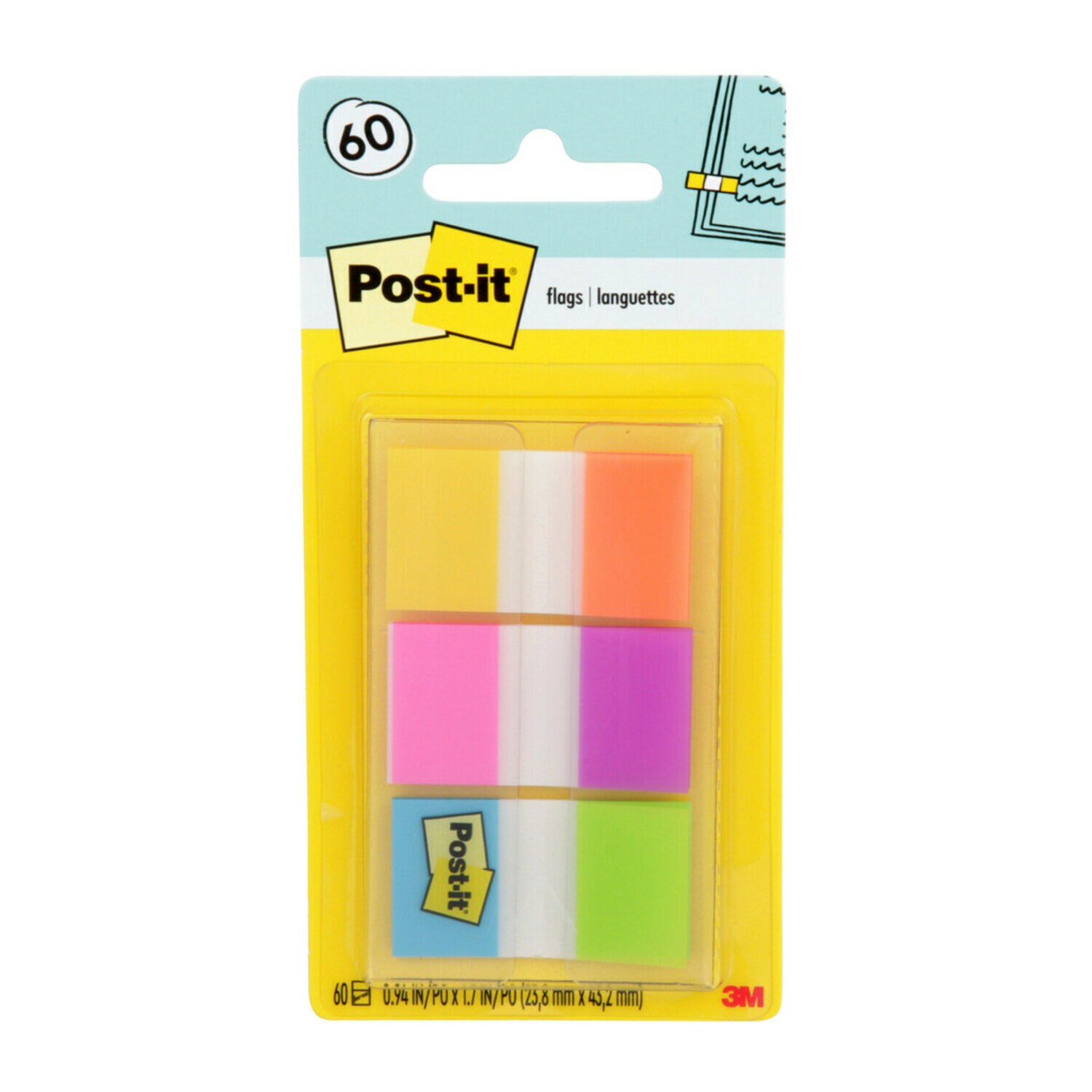 7100046356 - Post-it Flags 680-EG-ALT, .94 in. x 1.7 in. (23,8 mm x 43,2 mm)