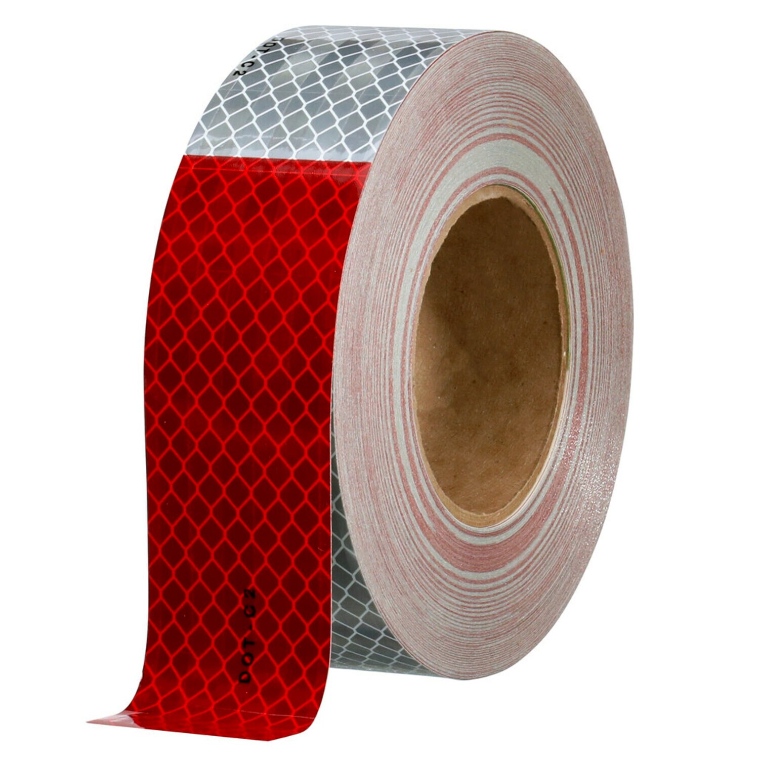 7100150498 - 3M Flexible Prismatic Conspicuity Markings 913-326, Red/White, DOT, 2 in x 50 yd, kiss-cut every 12 in, 1/Box, 10/Case