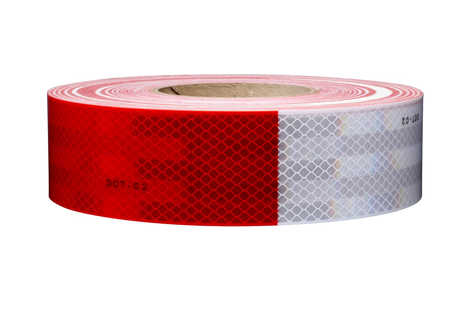 7000129412 - 3M Diamond Grade Conspicuity Markings 983-32, Red/White, 67636, 2 in x 50 yd, kiss-cut every 18 in