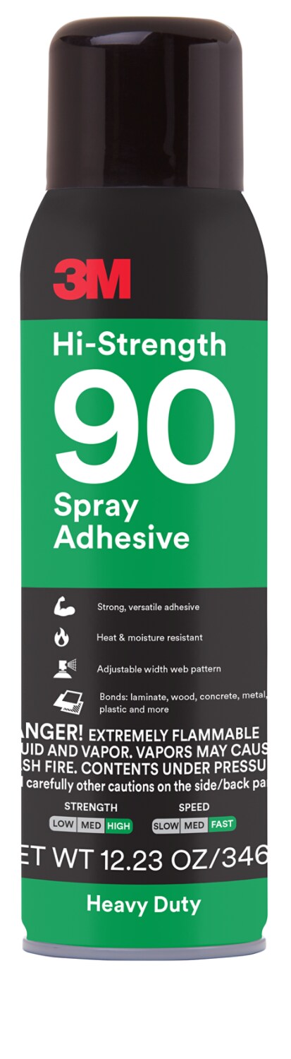 7010310279 - 3M Hi-Strength Spray Adhesive 90, Clear, 16 fl oz Can (Net Wt 12.23 oz), 1/Case, Sample, NOT FOR SALE IN CA AND OTHER STATES