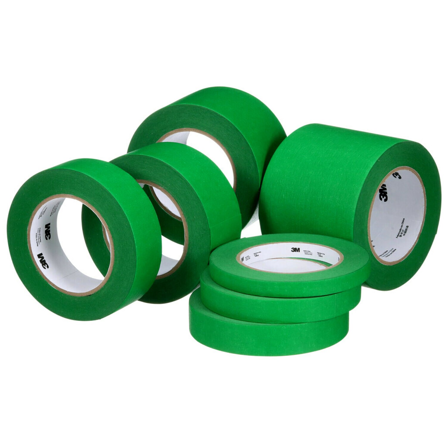 7100313680 - 3M UV Resistant Green Masking Tape, 1550 mm x 55 m, Log Roll, 2 Roll/Case