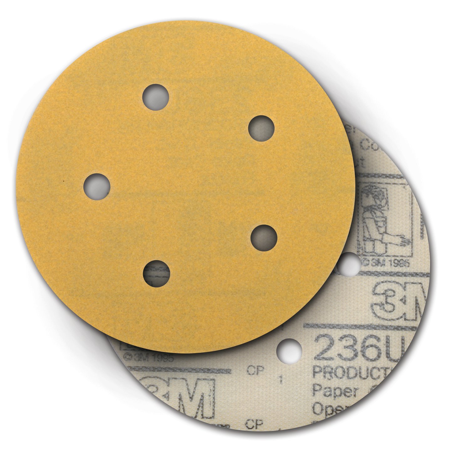 7100221310 - 3M Hookit Paper Disc 236U, P180 C-weight, 5 in x NH, D/F 5HL, Die 500FH, 50/Carton, 250 ea/Case