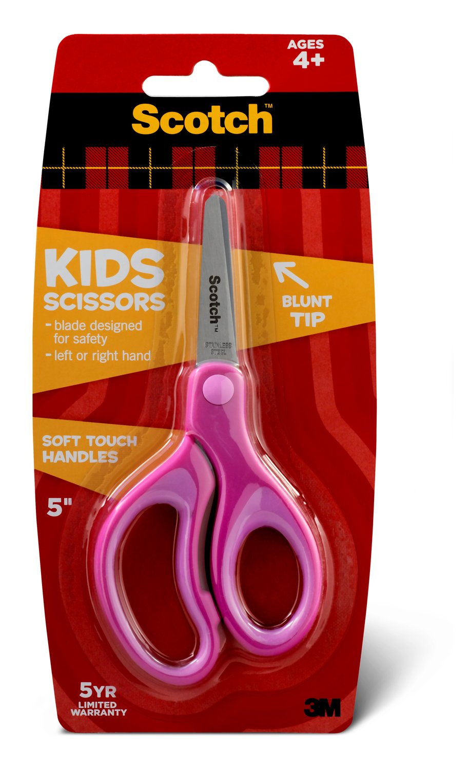 7100243517 - Scotch Kids Scissors, 1442B, Soft Grip Handles, Blunt, 5 in, 6 Each/Carton, 6 Carton/Case