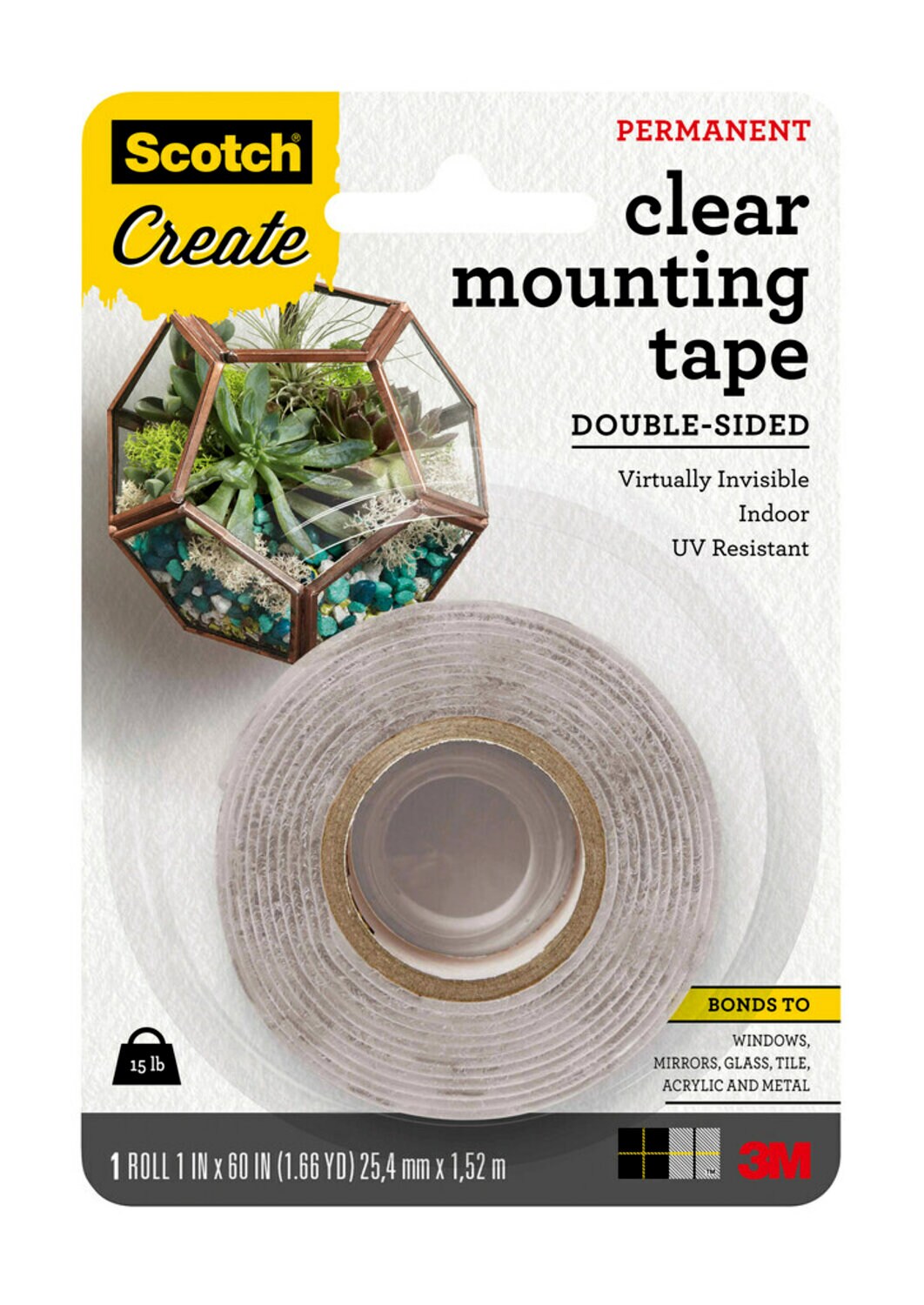 7100235336 - Scotch Clear Mounting Tape 410P-CFT, 1 in x 60 in (25.4 mm x 1.52 m)