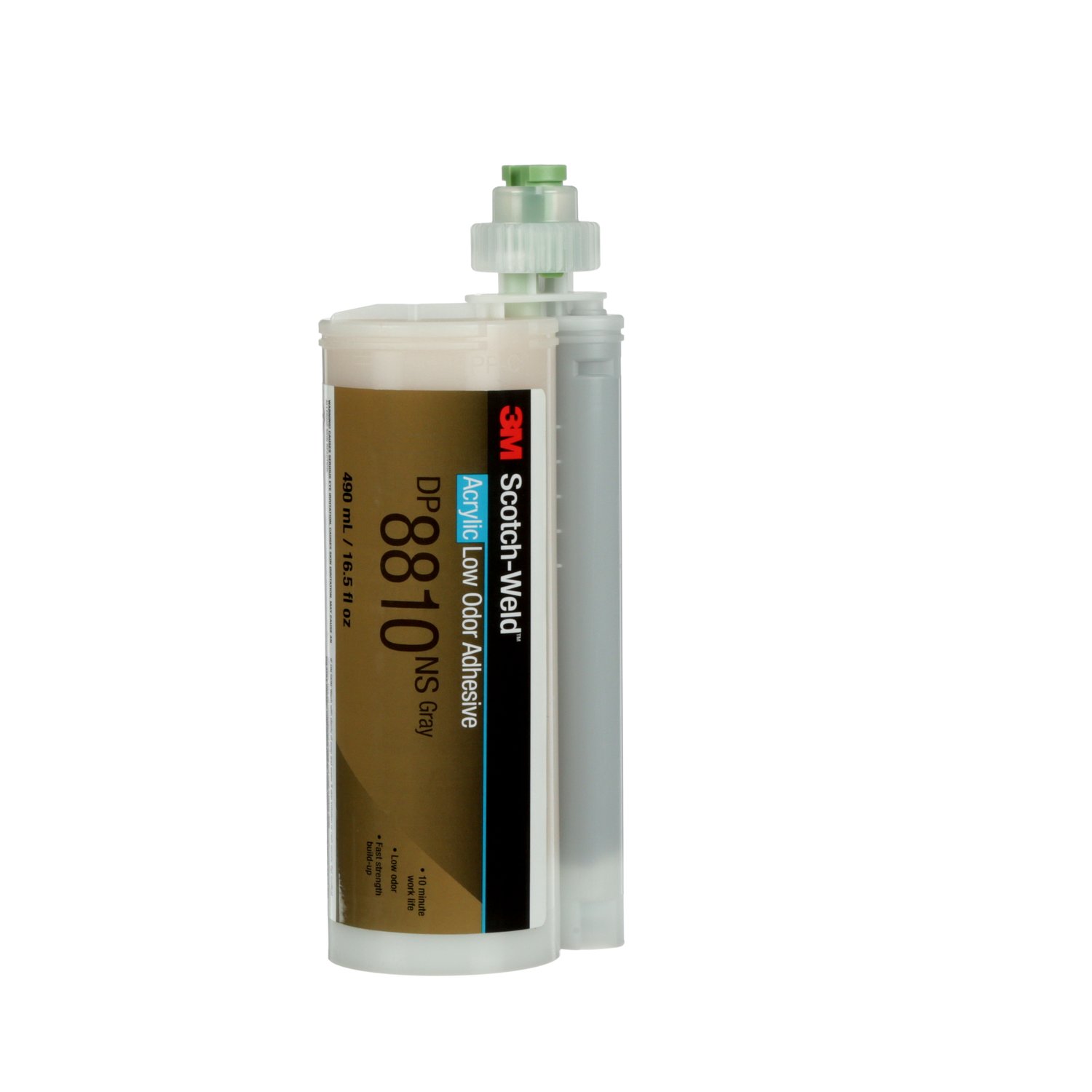7010329557 - 3M Scotch-Weld Low Odor Acrylic Adhesive DP8810NS, Gray, 490 mL
Duo-Pak, 6/Case